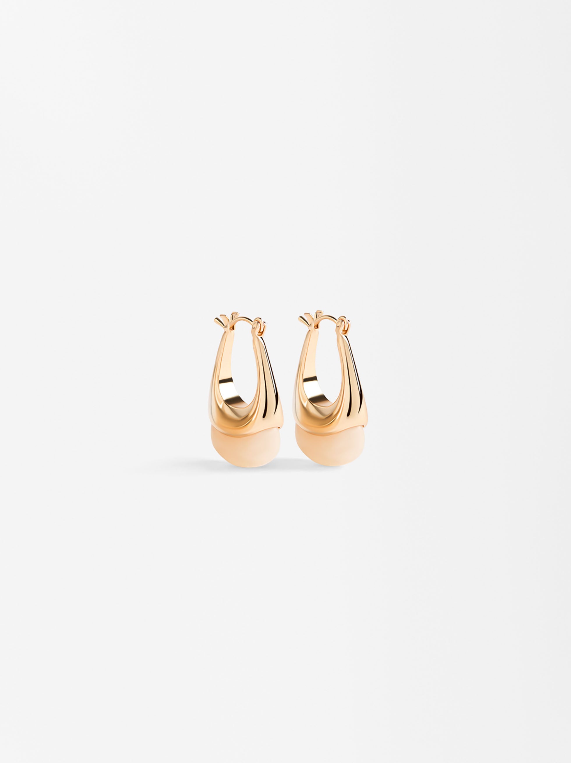 Aretes Alargados Con Detalle Perlado