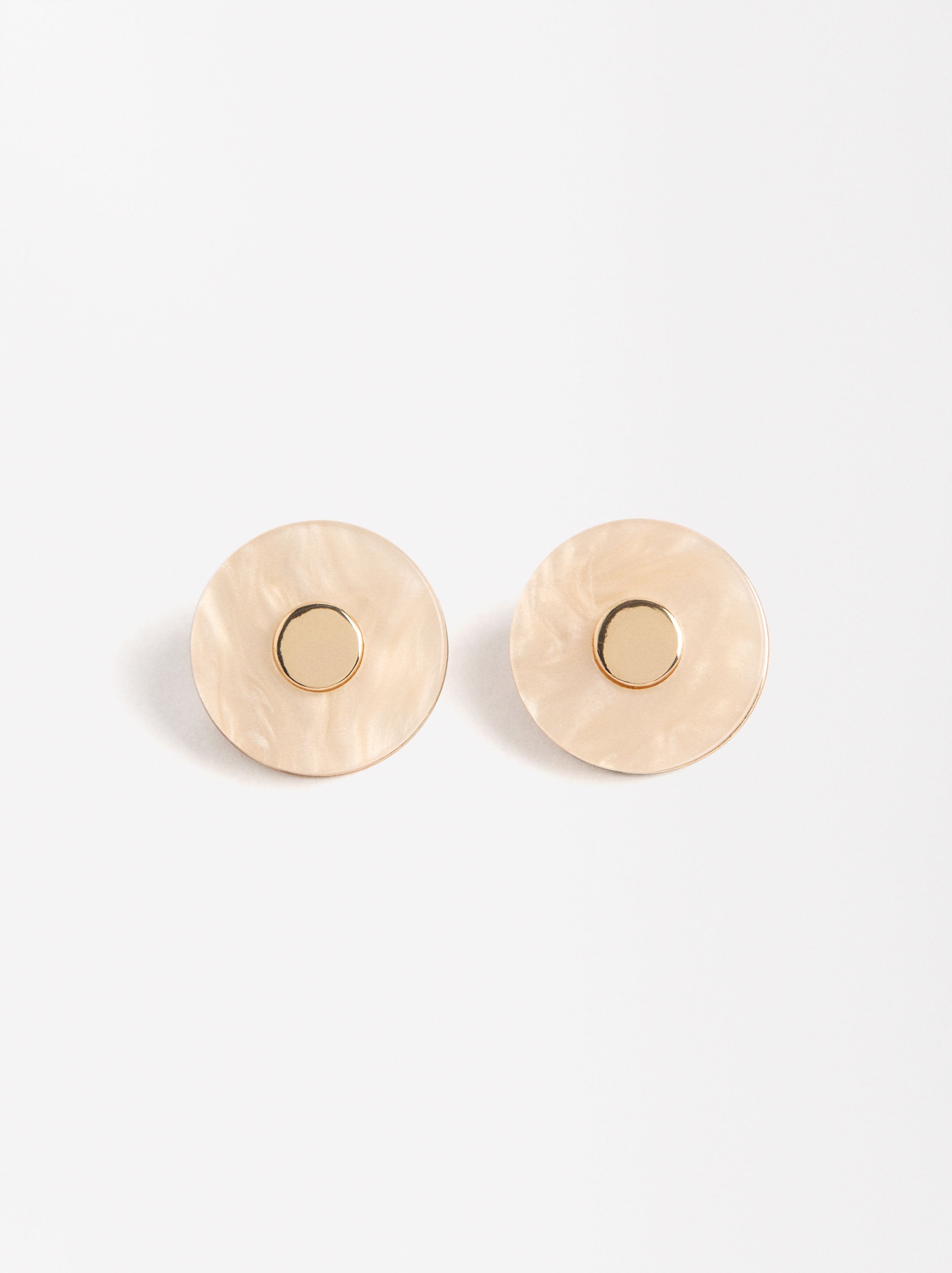 Aretes Redondos Efecto Perlado