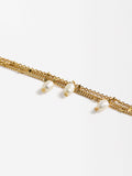 Pulsera Multicadena Con Perlas De Agua Dulce