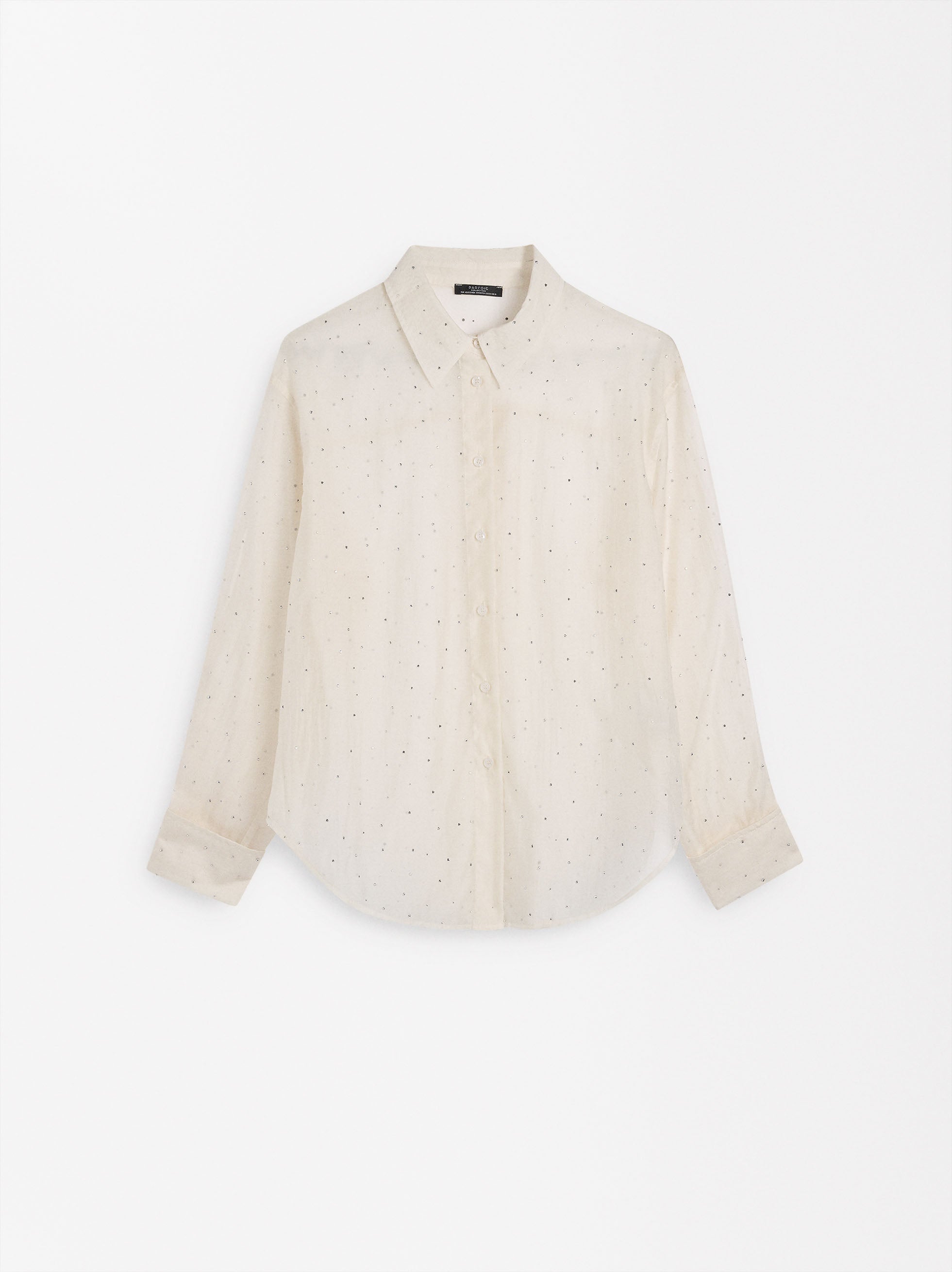 Camisa Semitransparente Con Strass