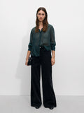 Camisa Semitransparente Con Strass