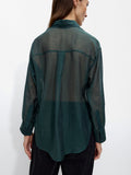 Camisa Semitransparente Con Strass