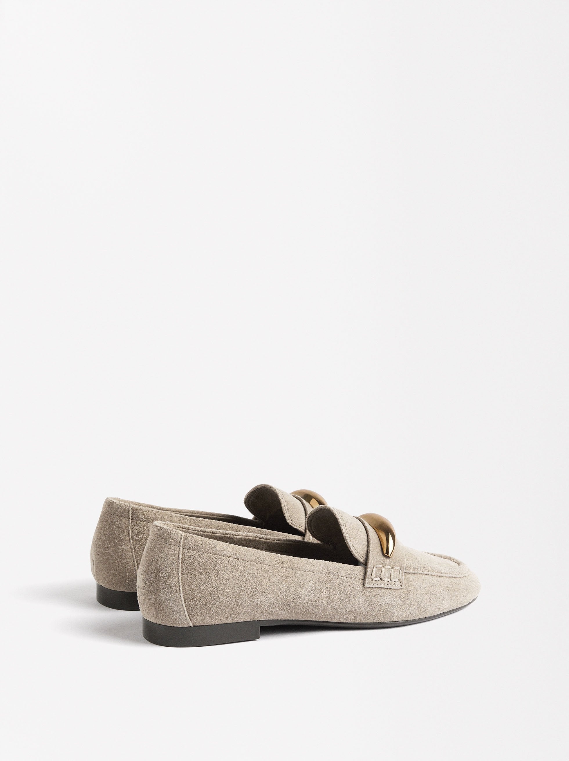 Mocasines De Piel Con Detalle Metálico