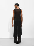 Vestido De Punto Lurex Abertura Lateral