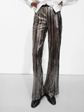 Pantalón Flare Con Lentejuelas