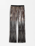 Pantalón Flare Con Lentejuelas
