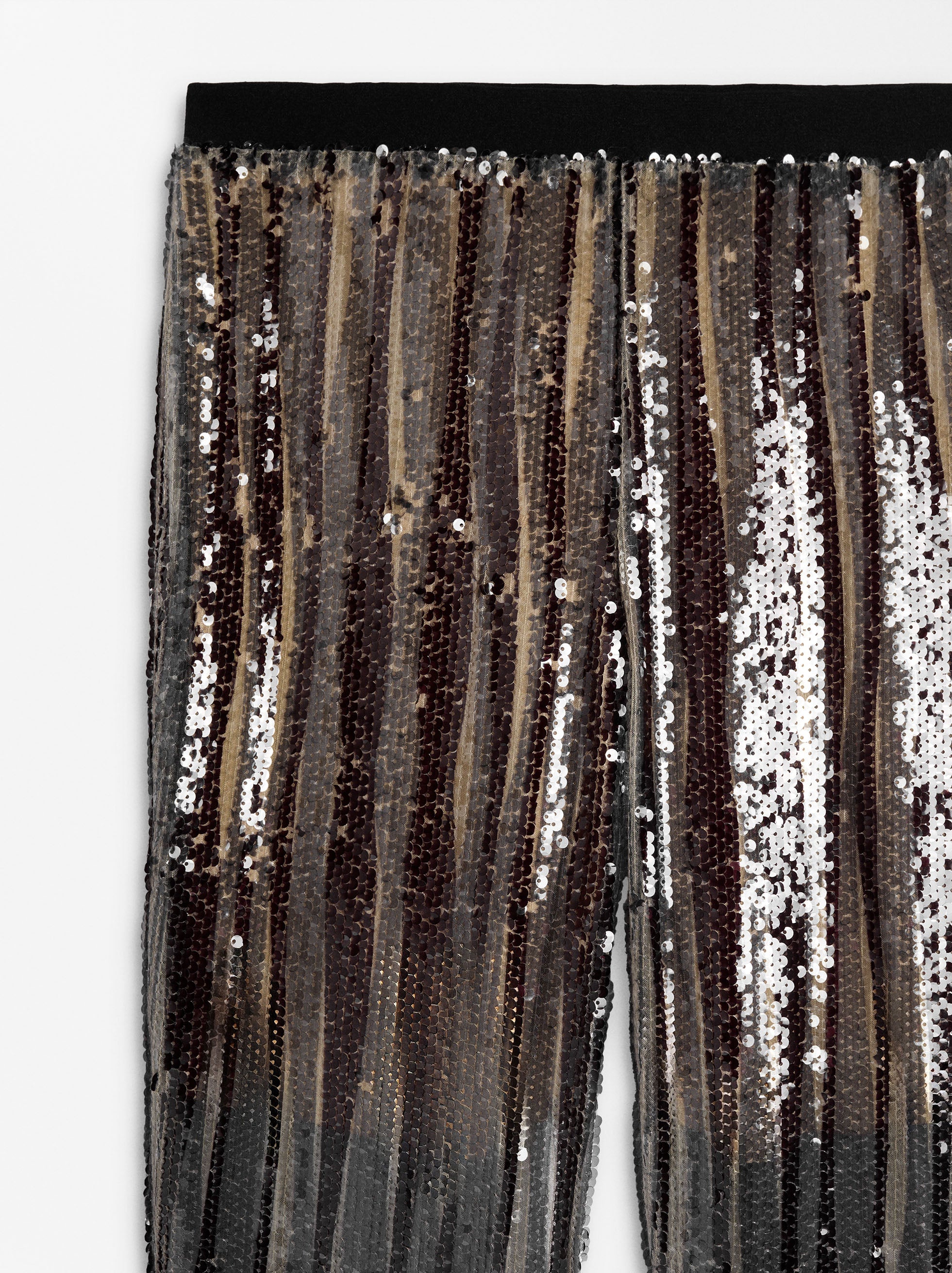 Pantalón Flare Con Lentejuelas