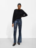 Pantalón Flare Con Lentejuelas