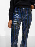 Pantalón Flare Con Lentejuelas