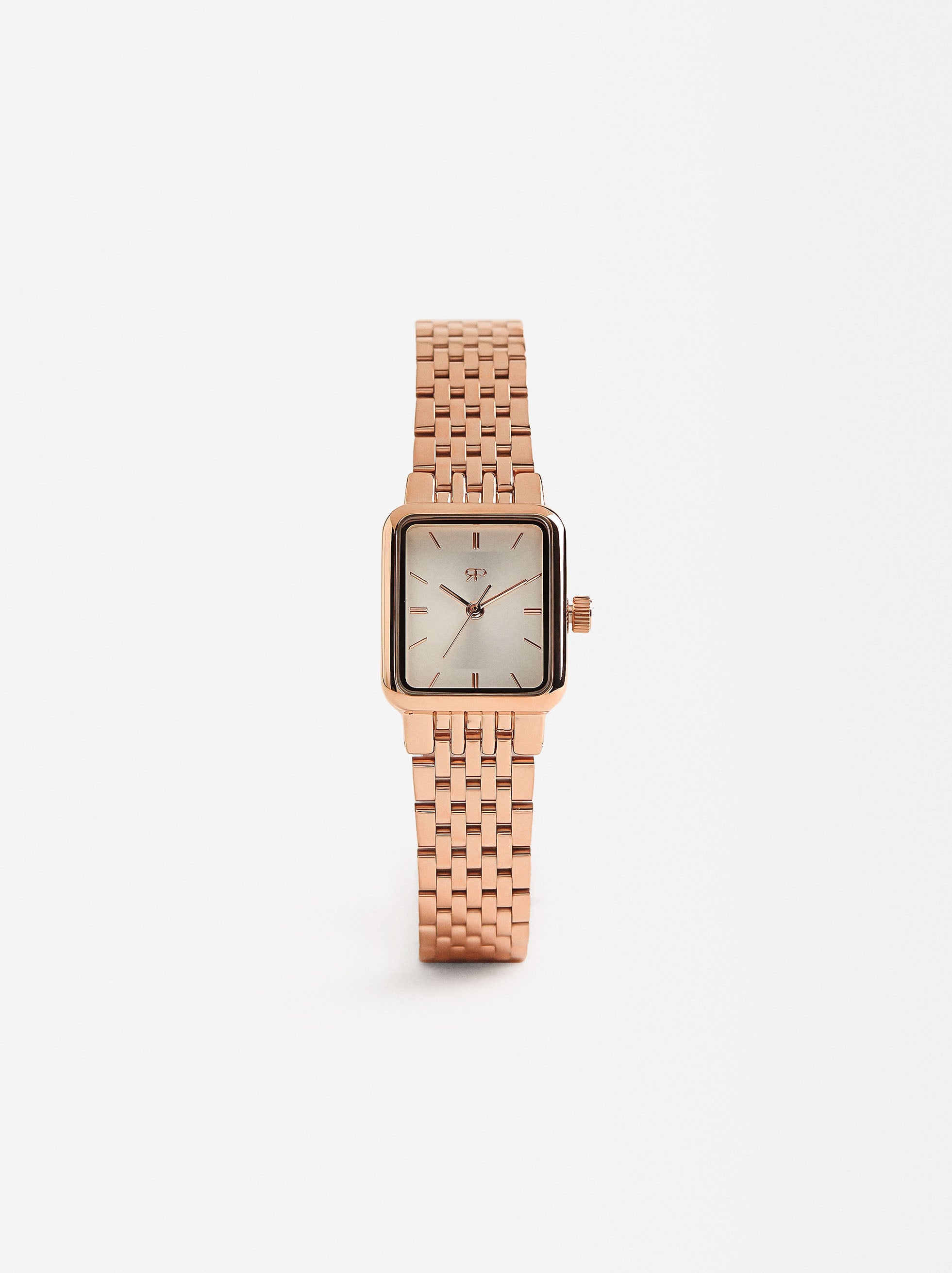 Reloj Con Caja Cuadrada Y Pulsera De Acero