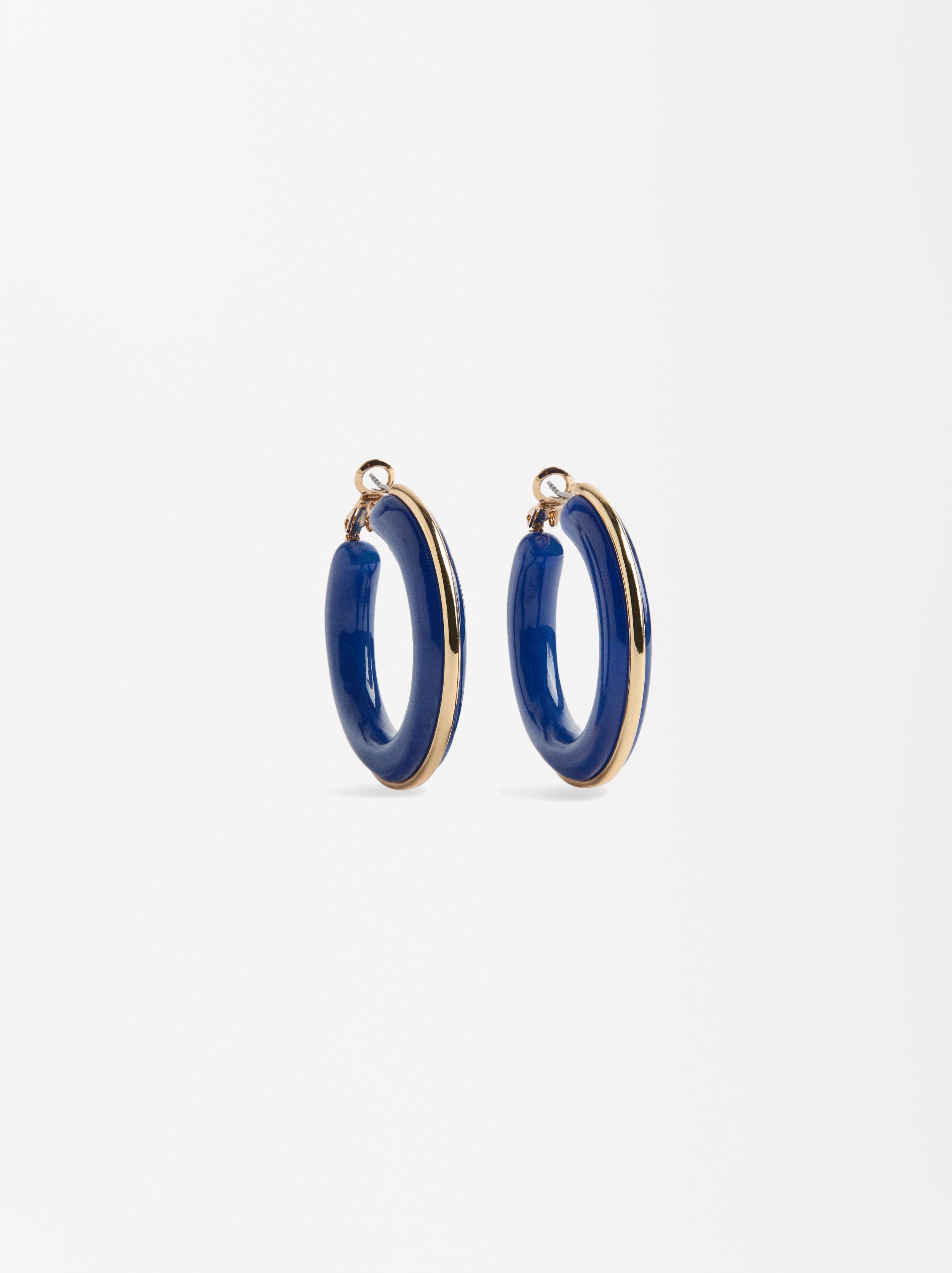 Aretes De Resina Con Borde Metálico