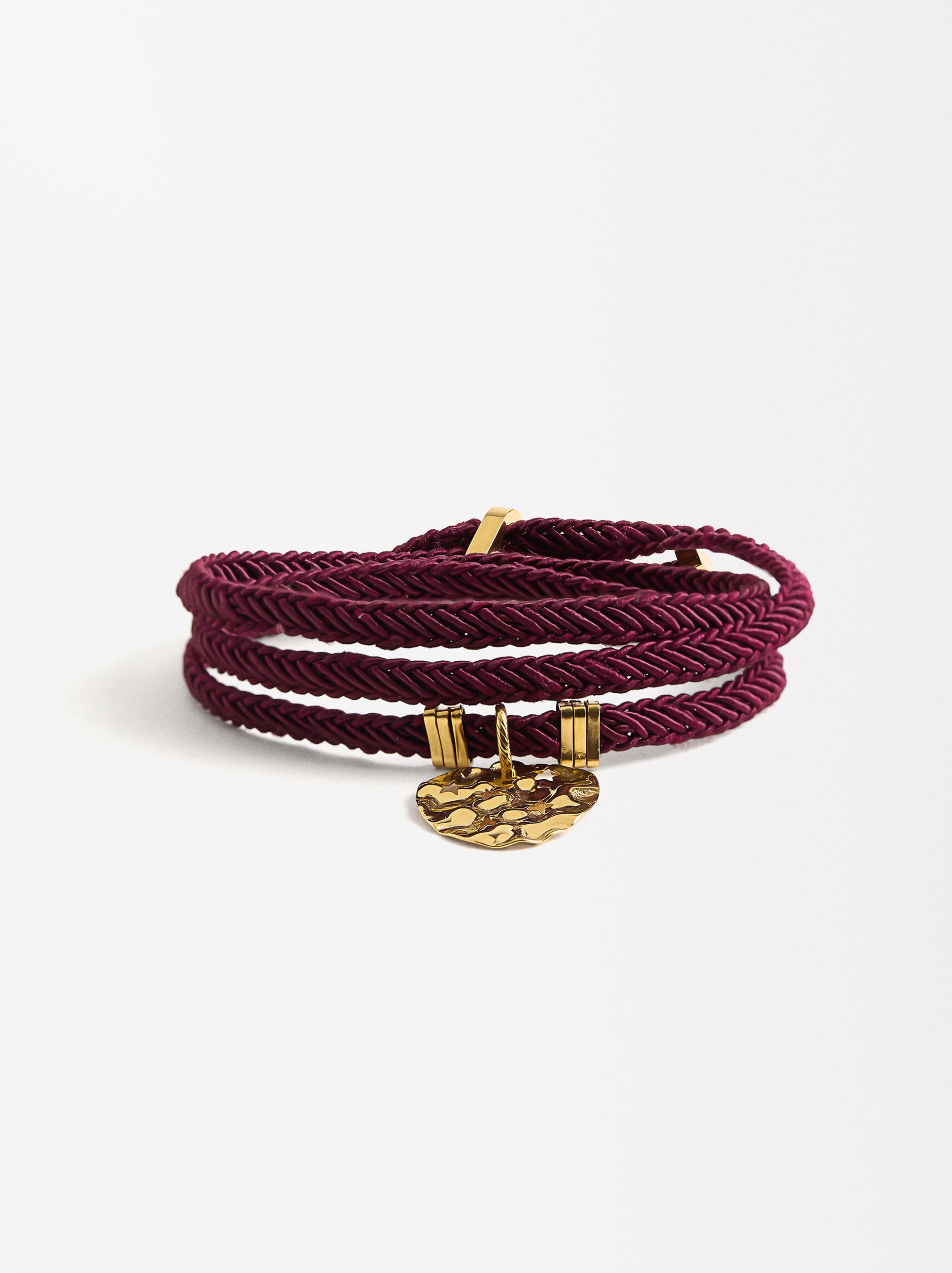 Pulsera Cordón Con Charm - Acero Inoxidable