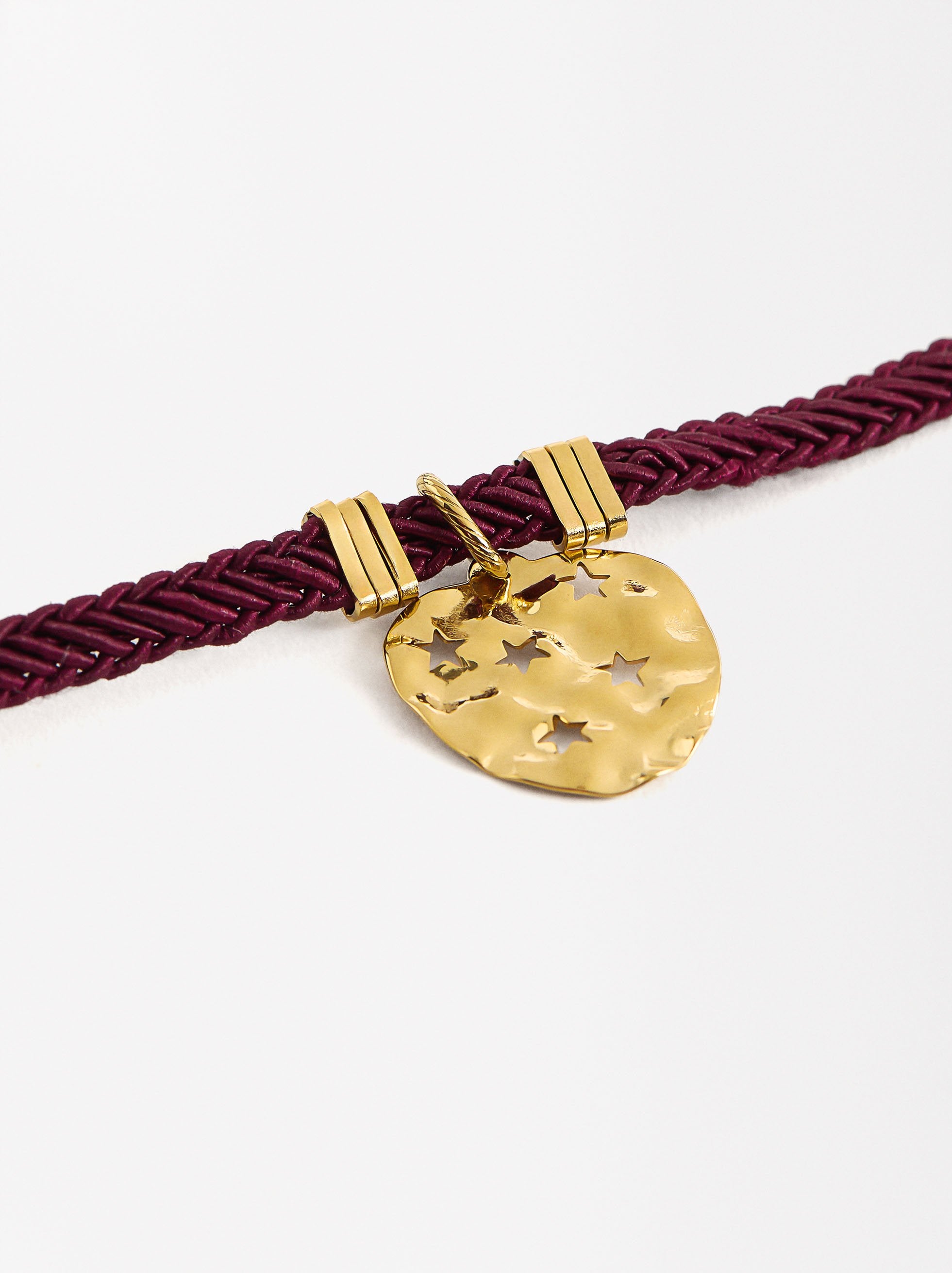 Pulsera Cordón Con Charm - Acero Inoxidable