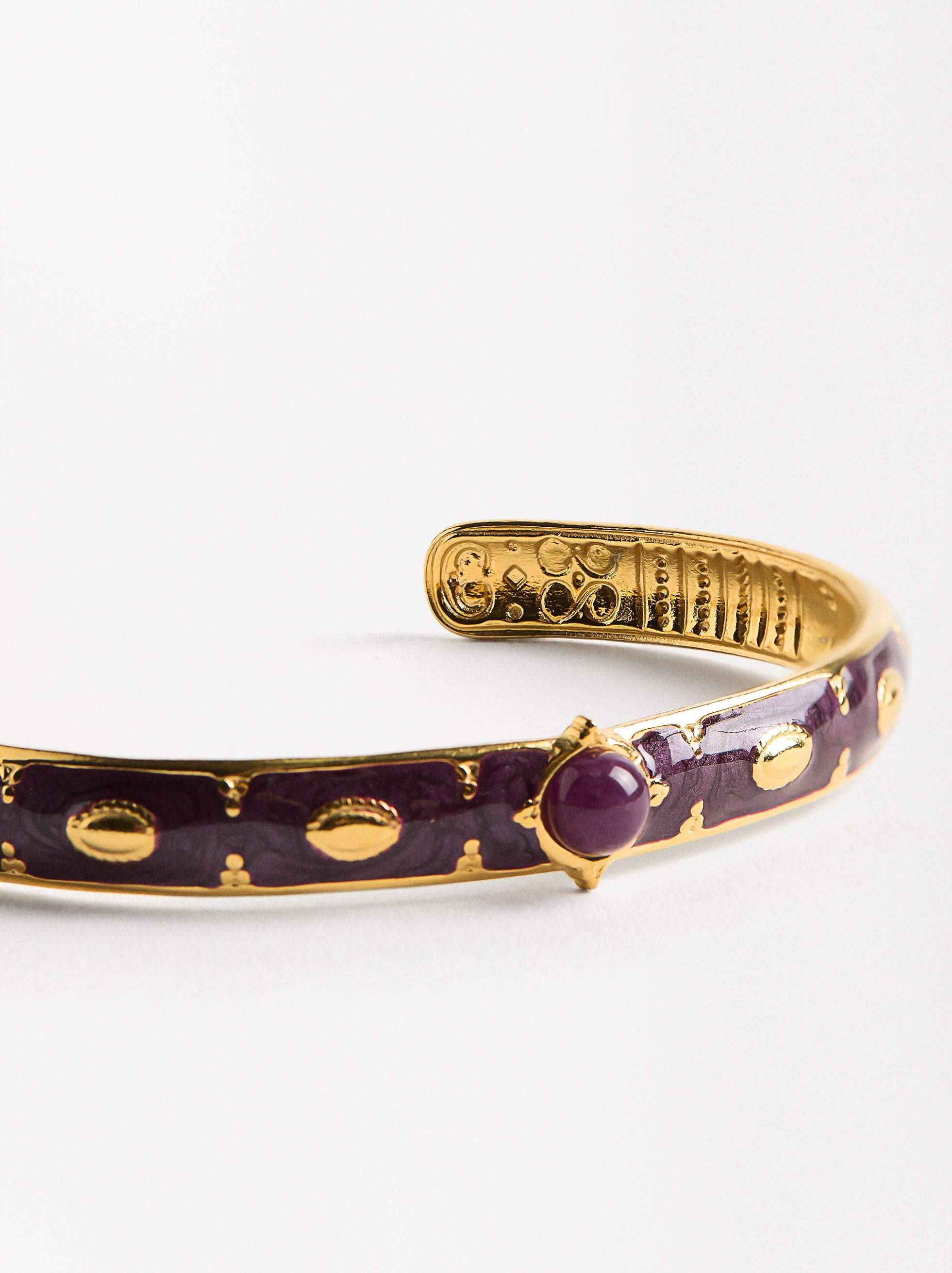 Pulsera Esmaltada Con Piedras - Acero Inoxidable