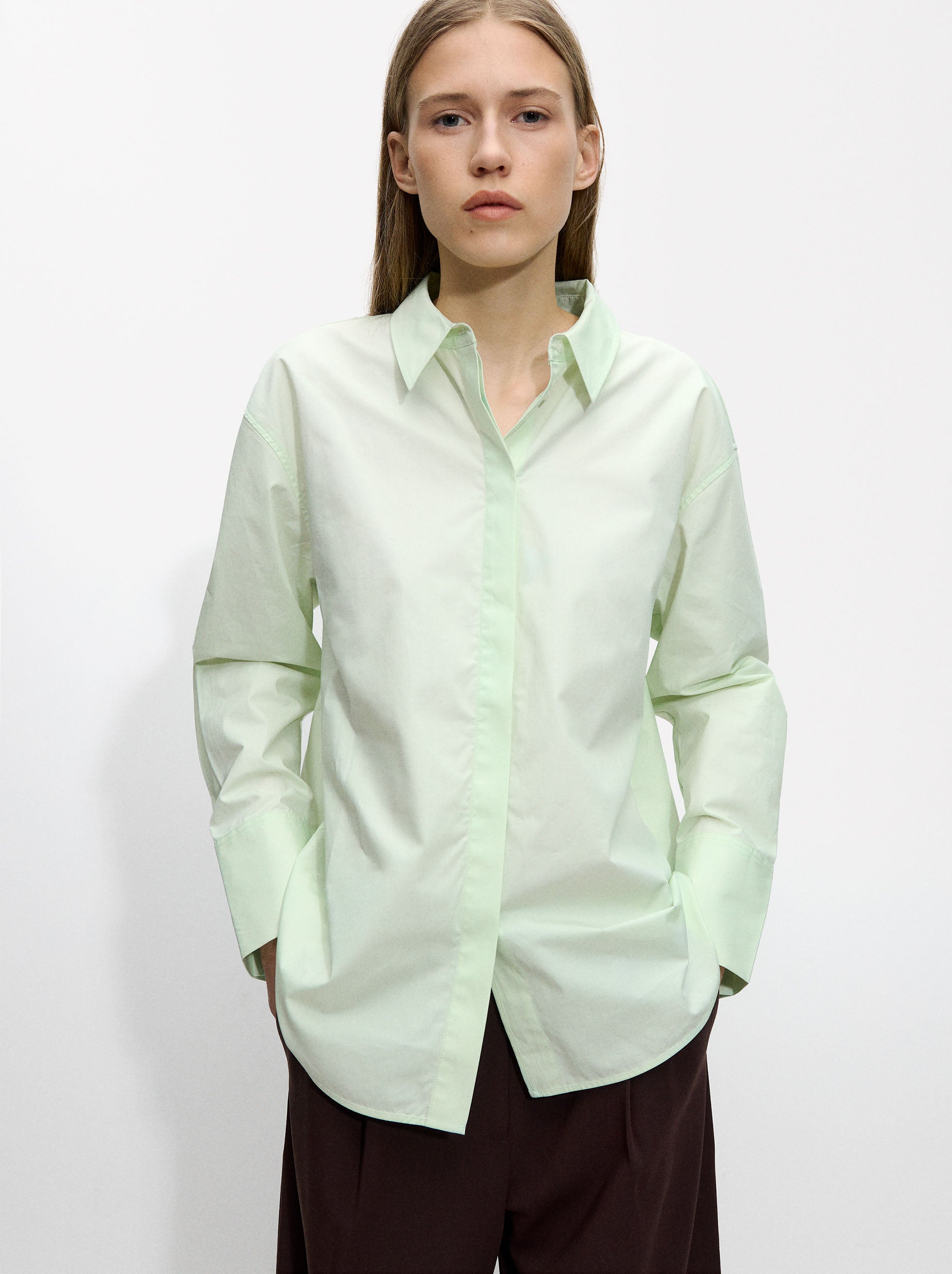 Camisa De Algodón De Manga Larga