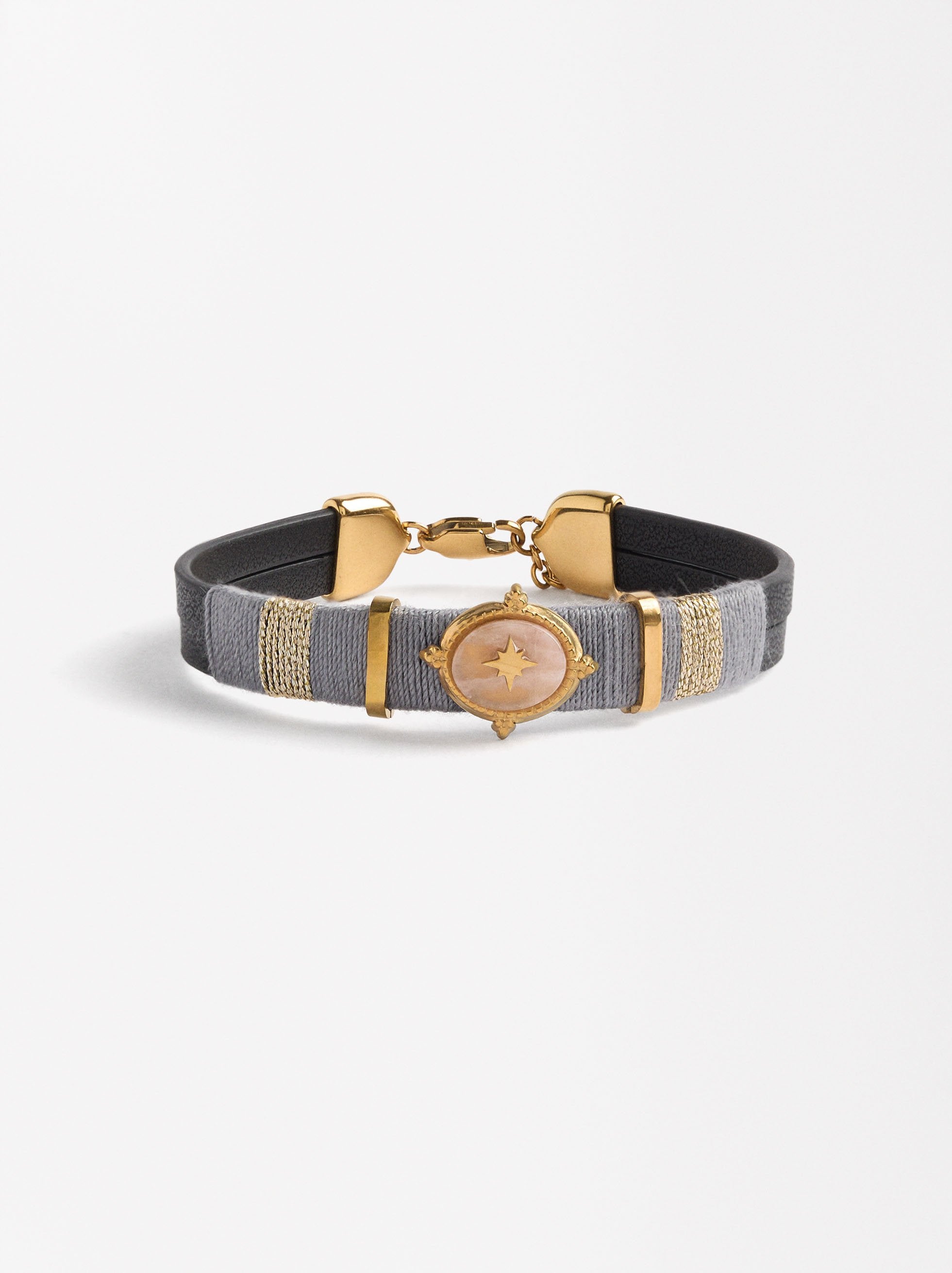 Pulsera Con Piedra - Acero Inoxidable