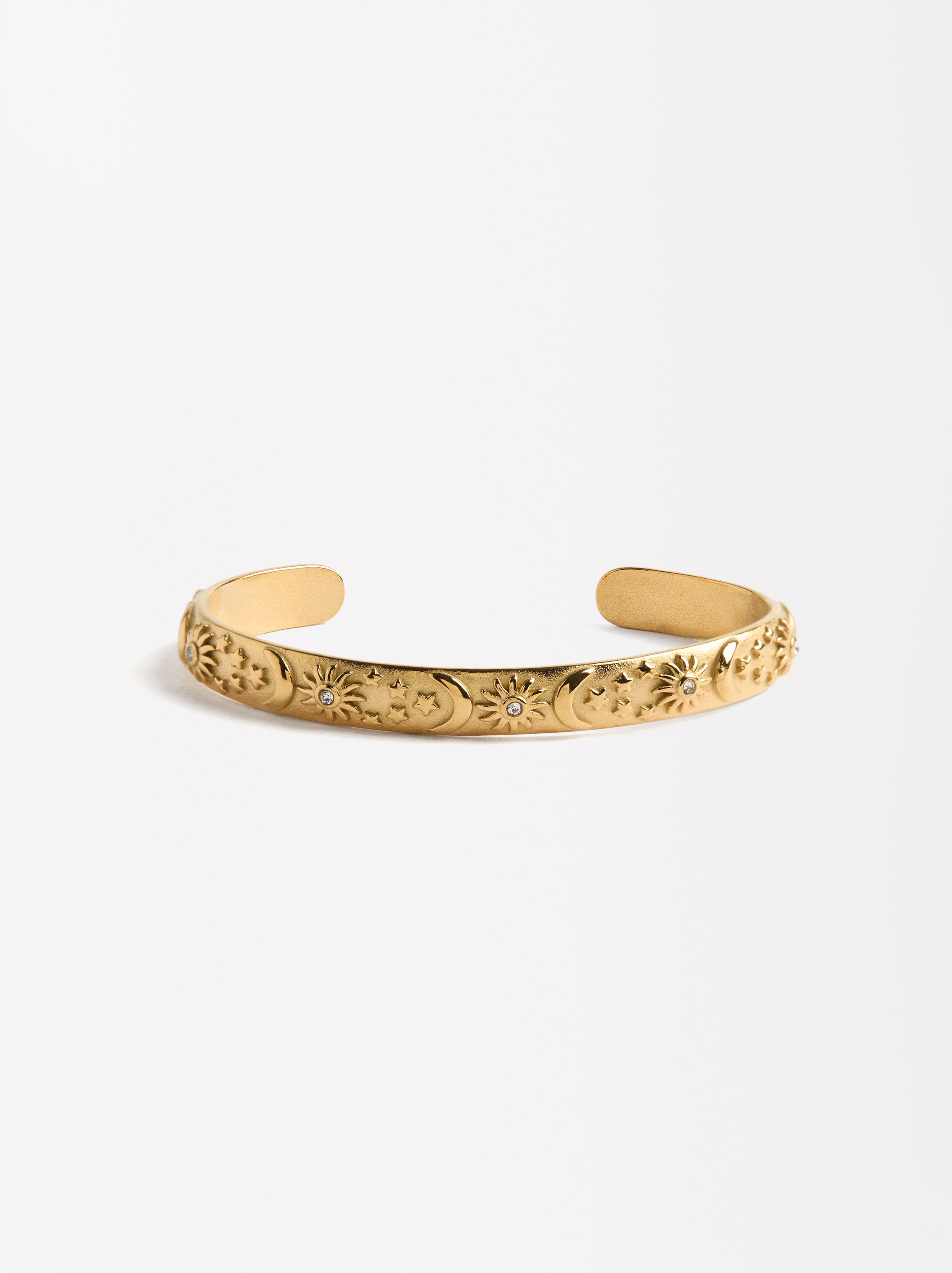 Pulsera Rígida Sol Y Luna - Acero Inoxidable