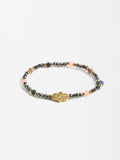 Pulsera Elástica Con Piedras Y Cristales - Acero Inoxidable
