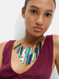 Collar Corto Con Filas Multicolores