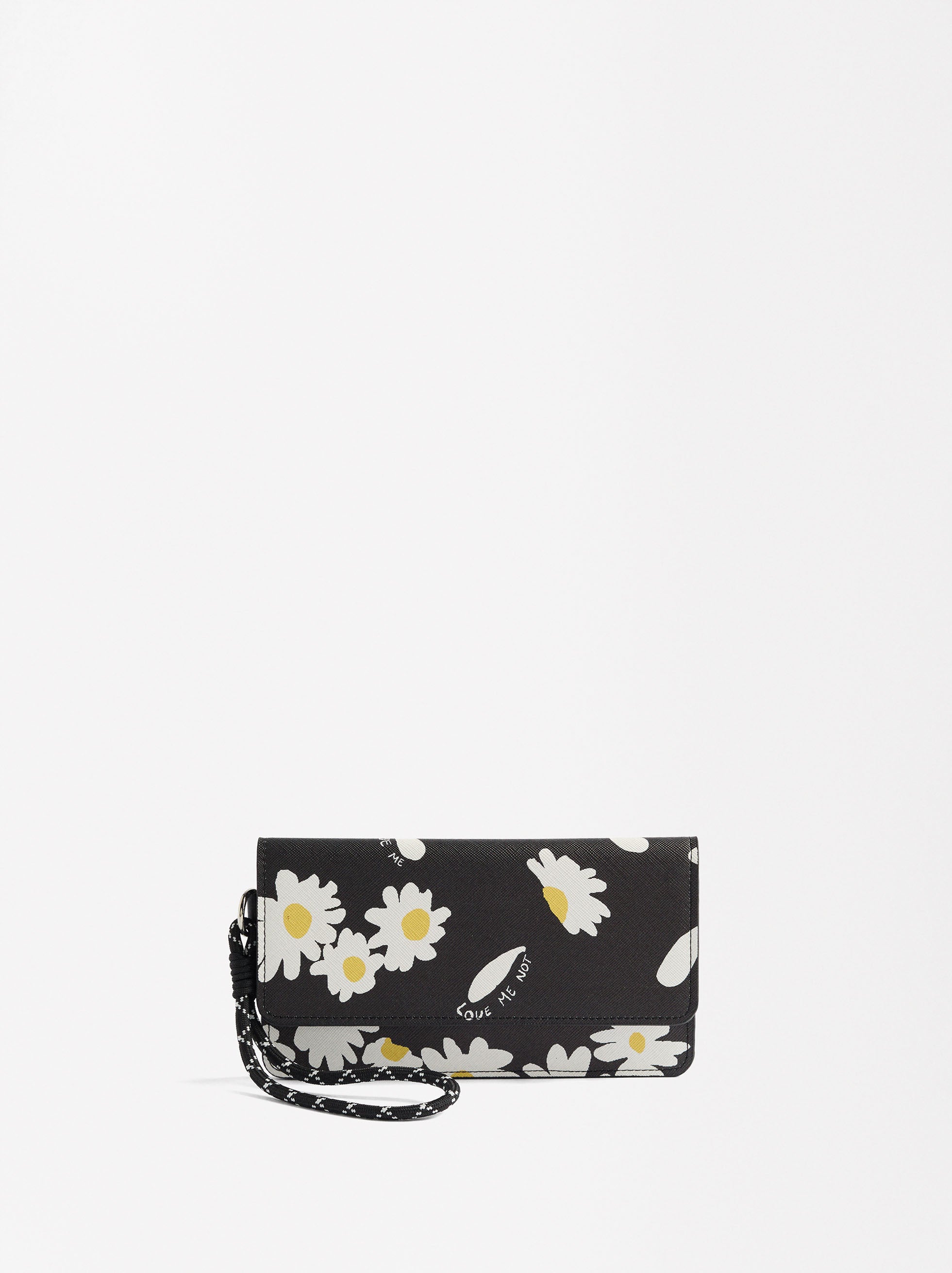 Billetera Estampado Margaritas Con Textura