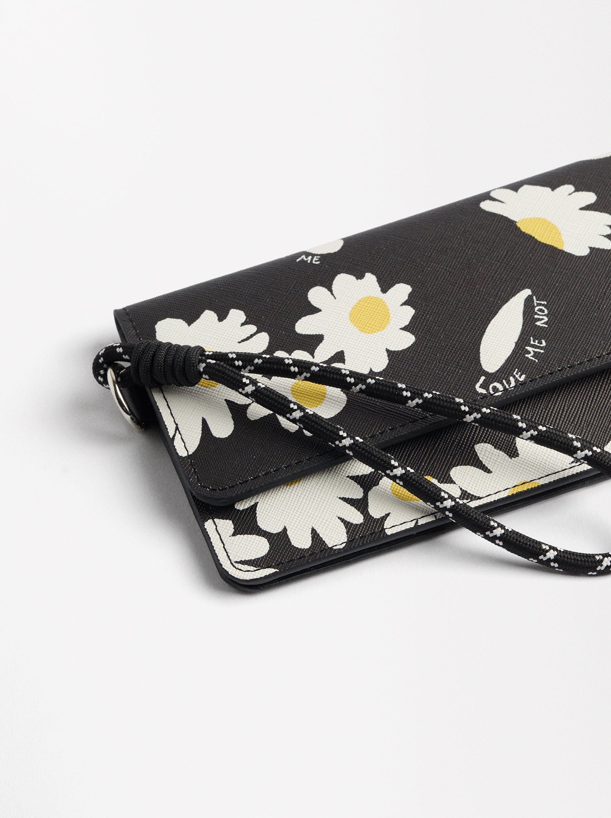 Billetera Estampado Margaritas Con Textura