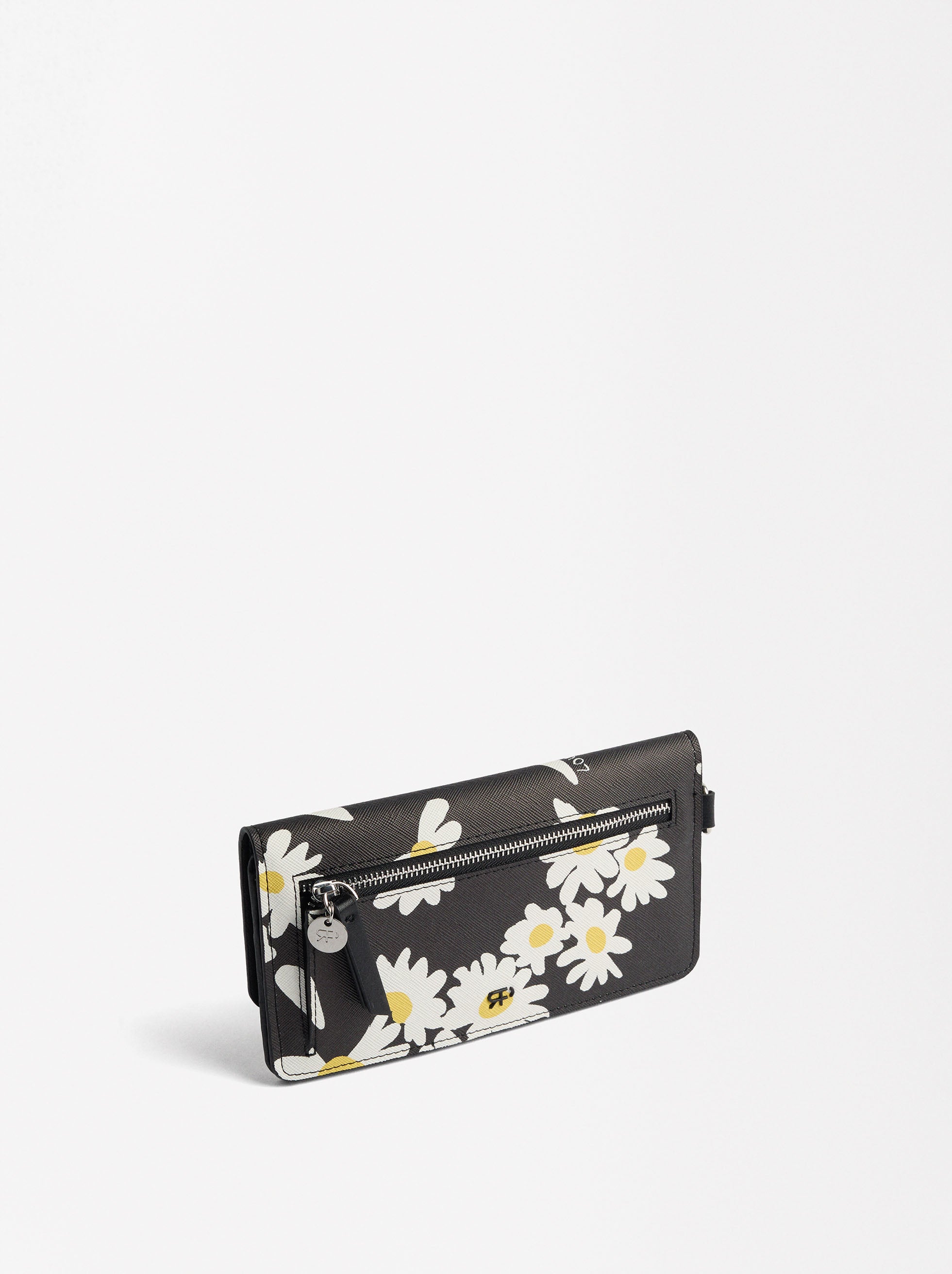 Billetera Estampado Margaritas Con Textura
