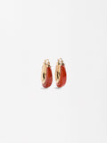 Aretes De Resina Con Interior Metálico
