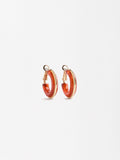 Aretes De Resina Con Borde Metálico