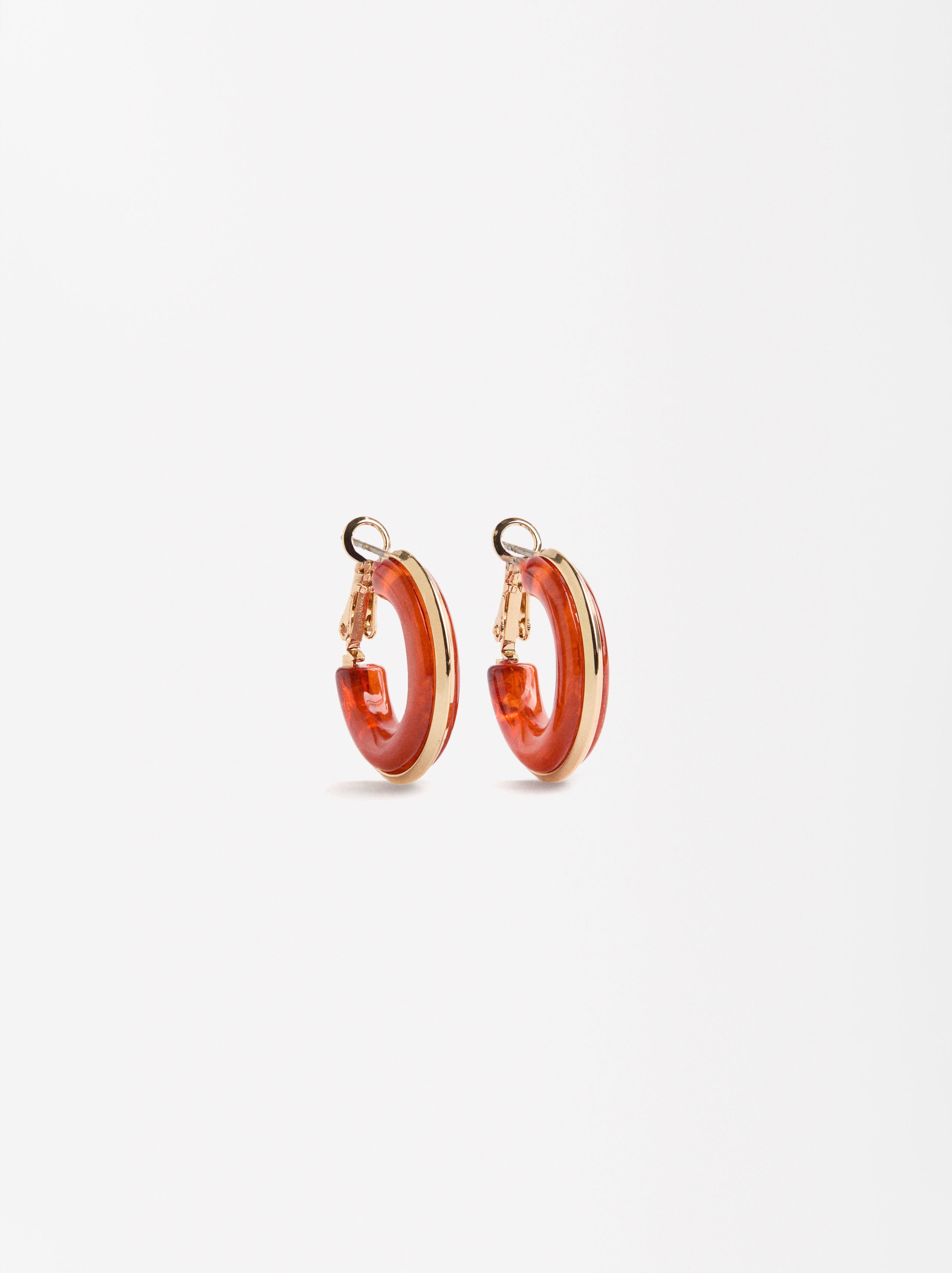 Aretes De Resina Con Borde Metálico