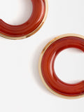 Aretes De Resina Con Borde Metálico