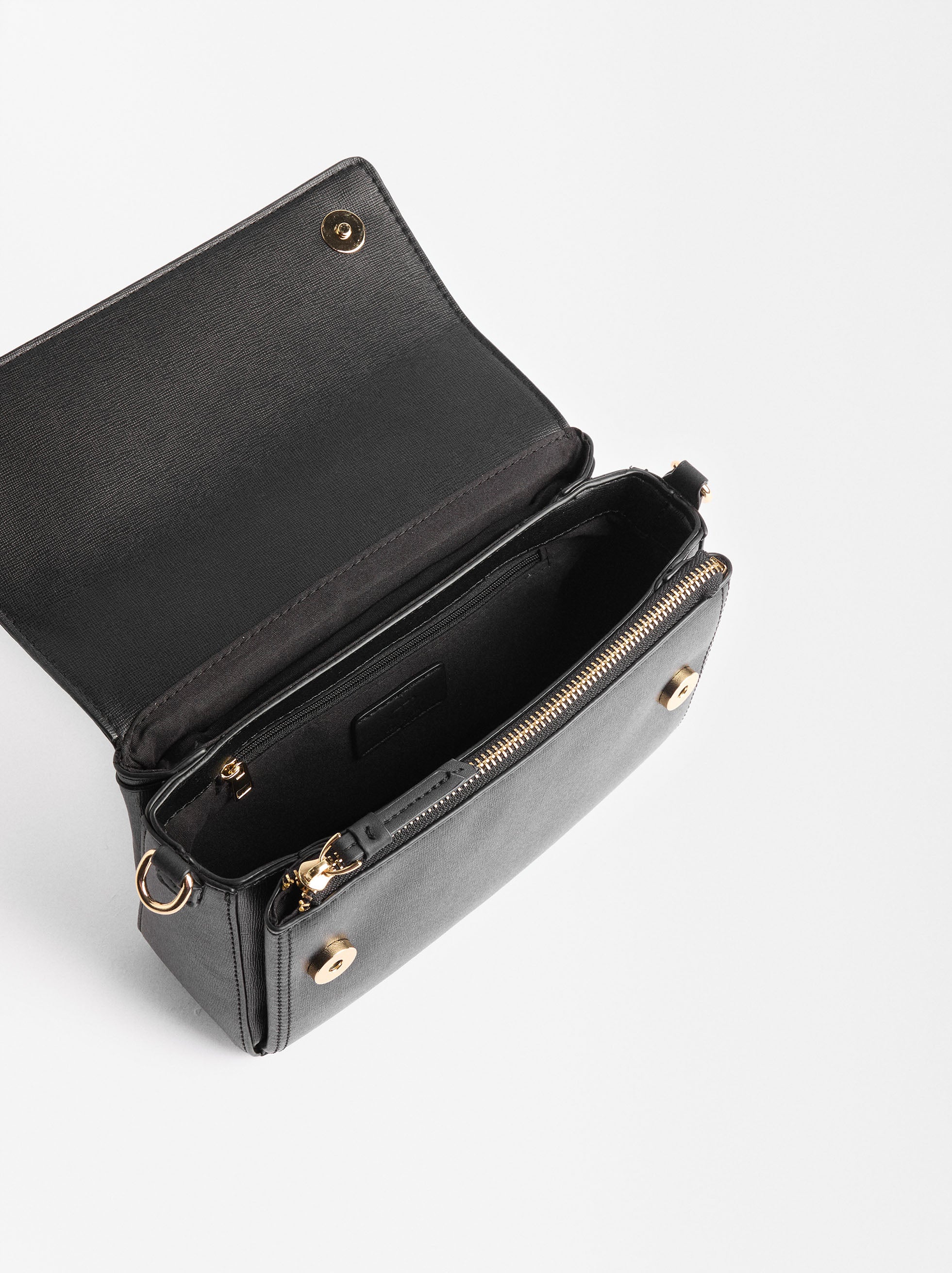 Cartera Bandolera Con Solapa