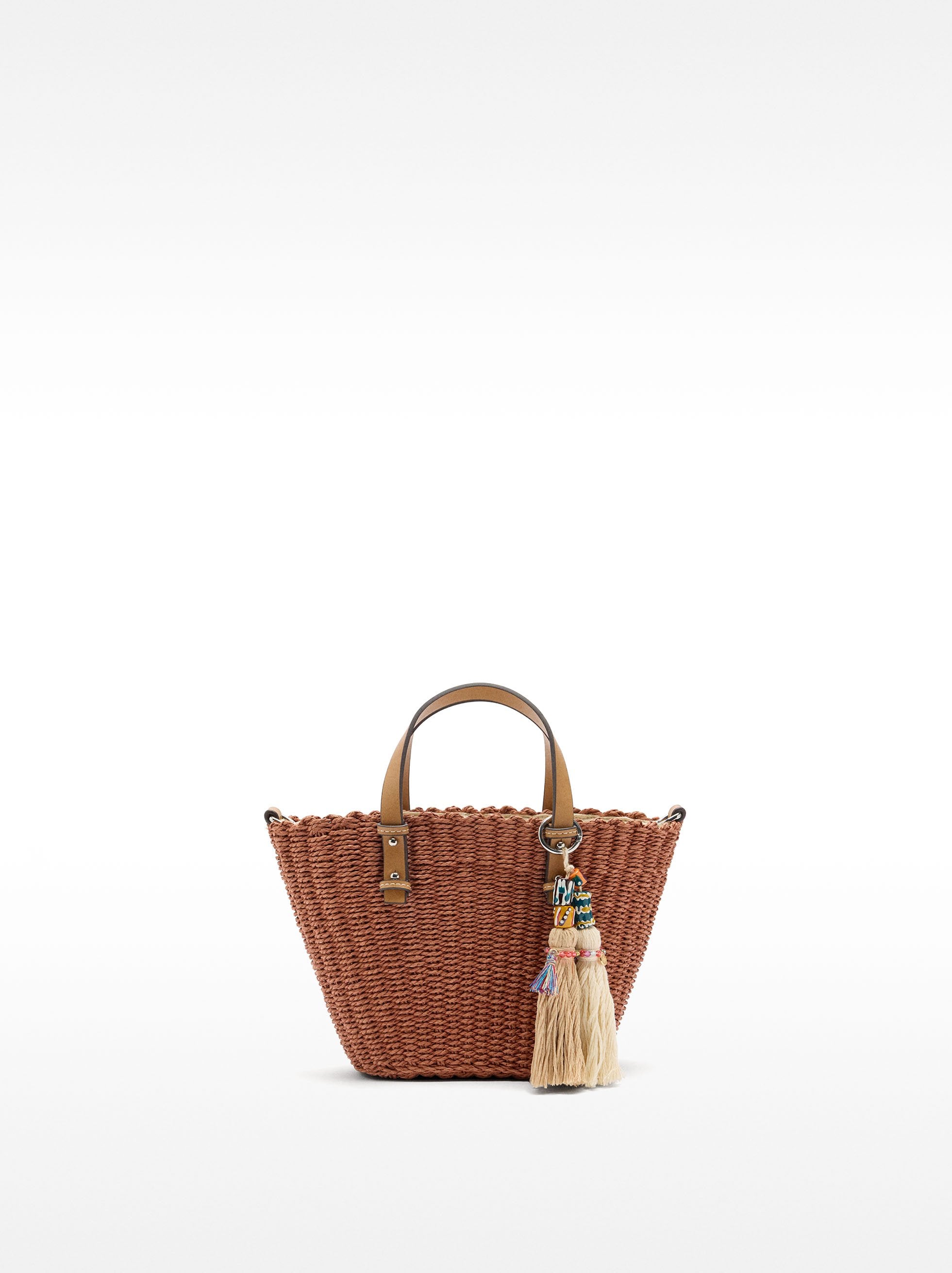 Cartera Tote De Efecto Rafia