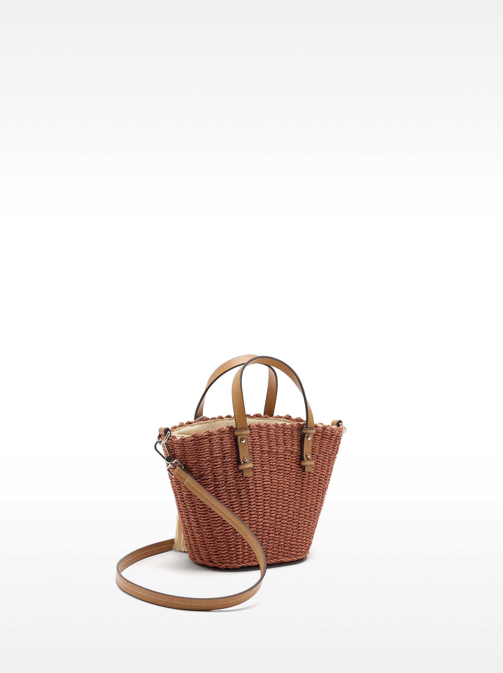 Cartera Tote De Efecto Rafia