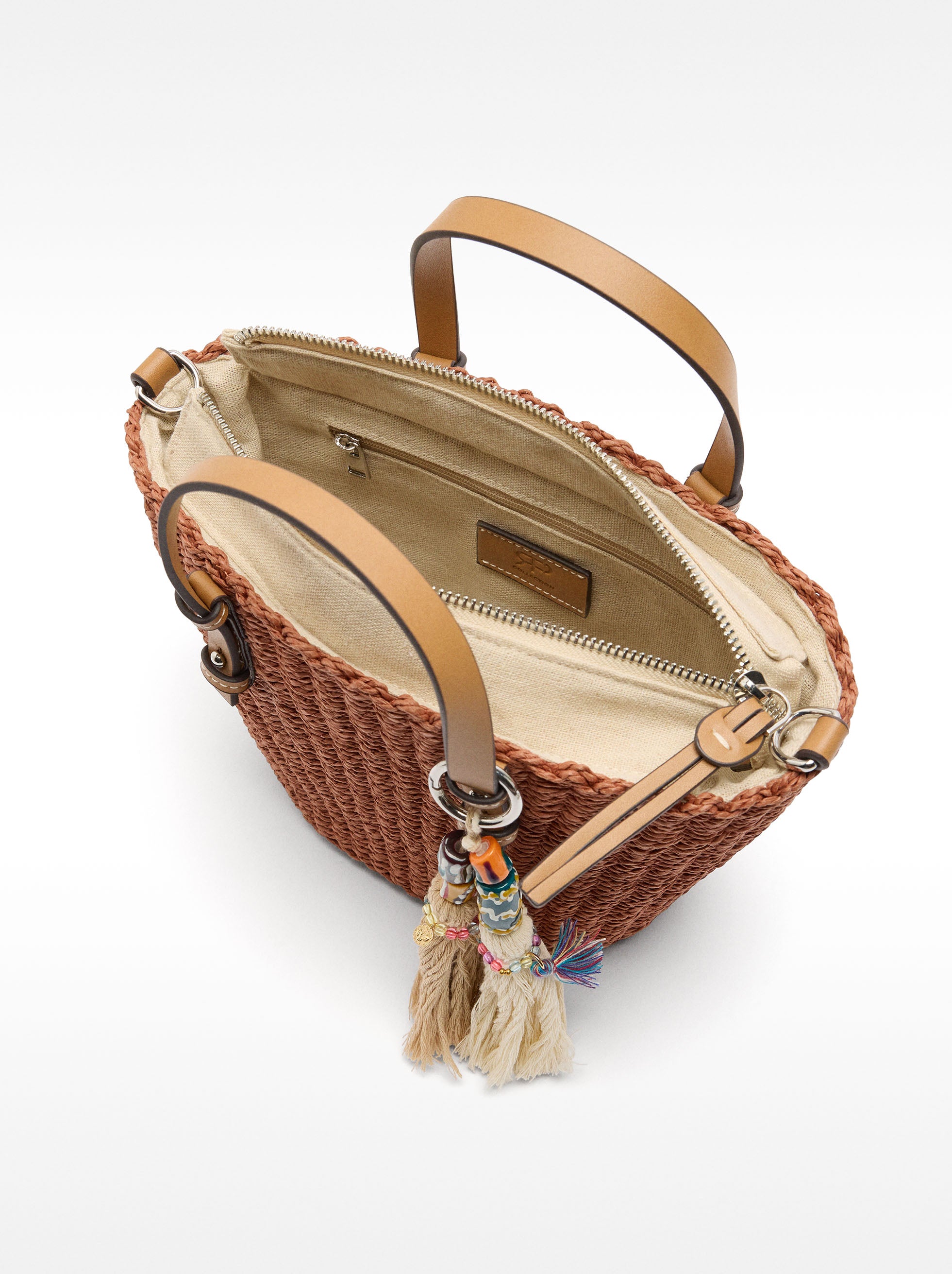 Cartera Tote De Efecto Rafia