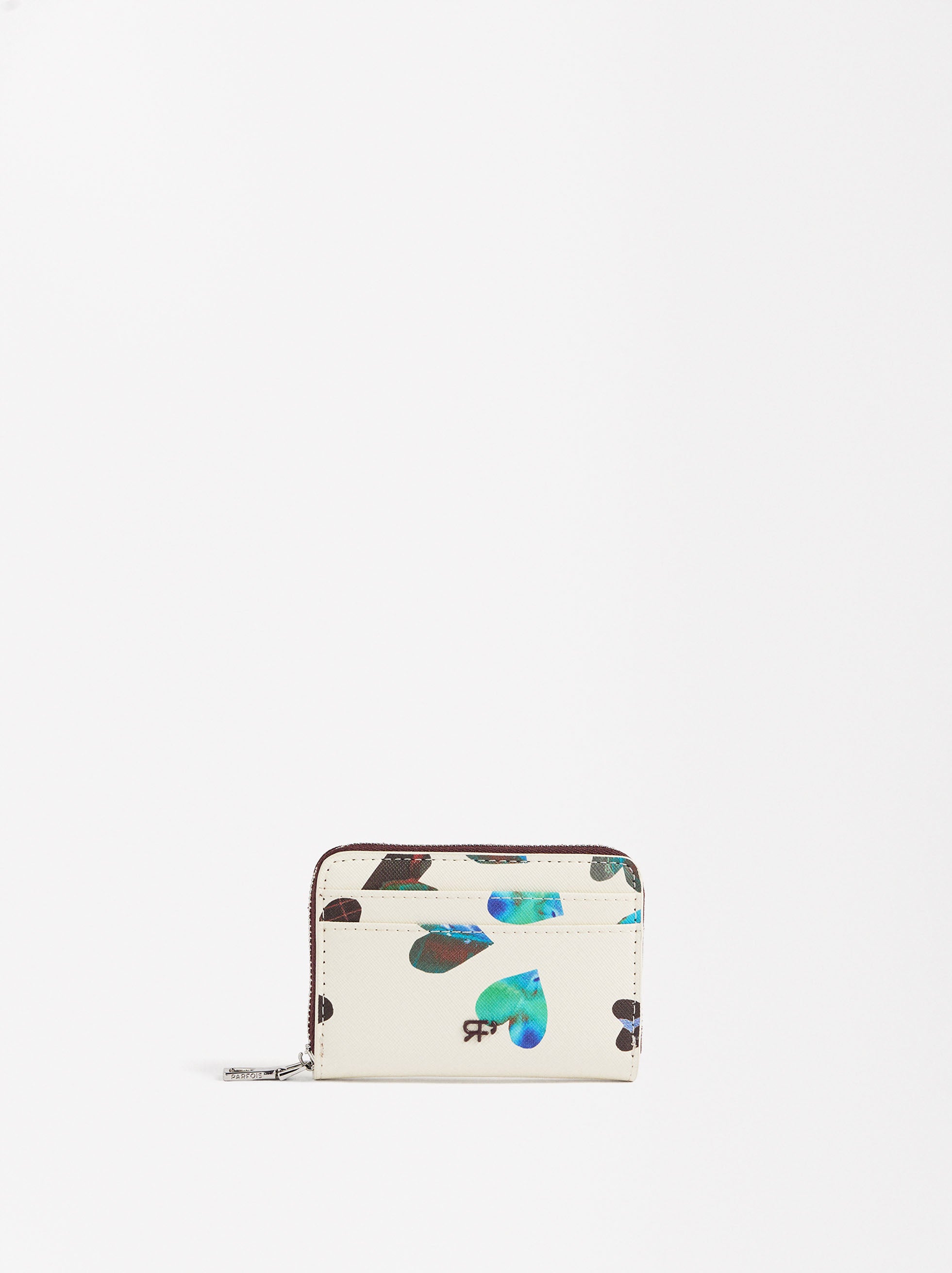 Billetera Estampada Con Corazones