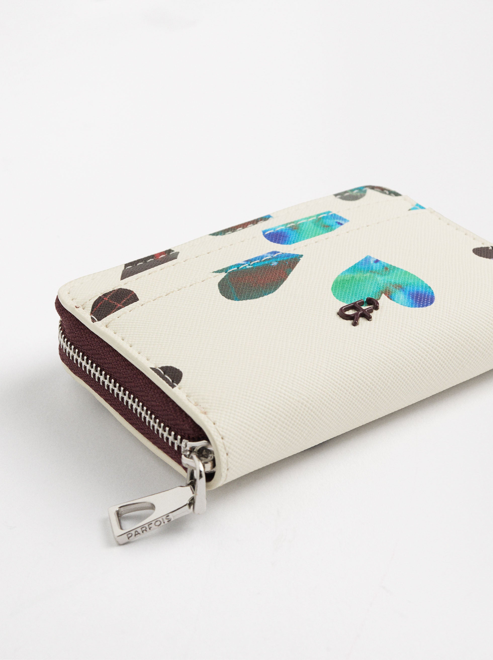 Billetera Estampada Con Corazones