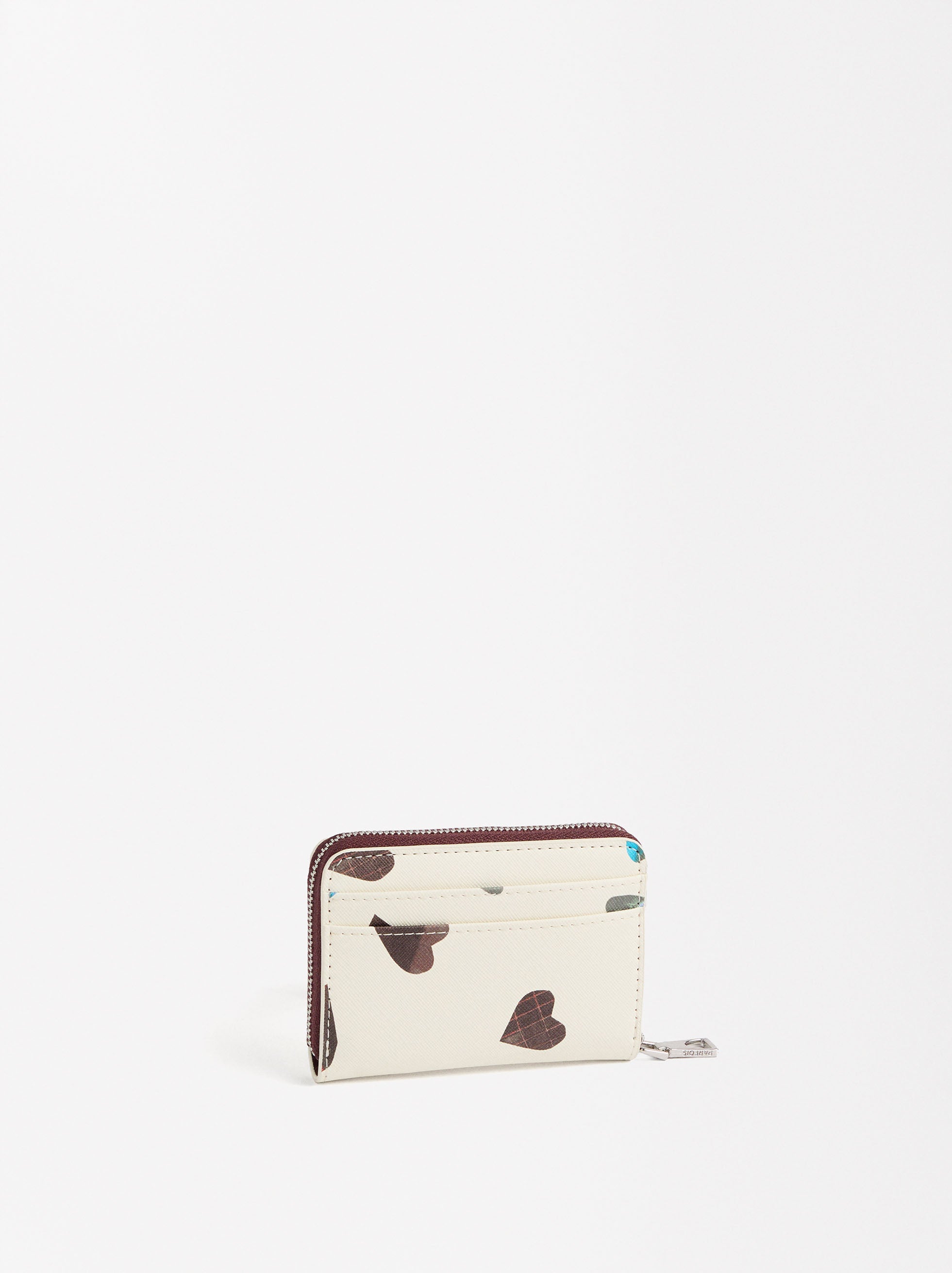 Billetera Estampada Con Corazones