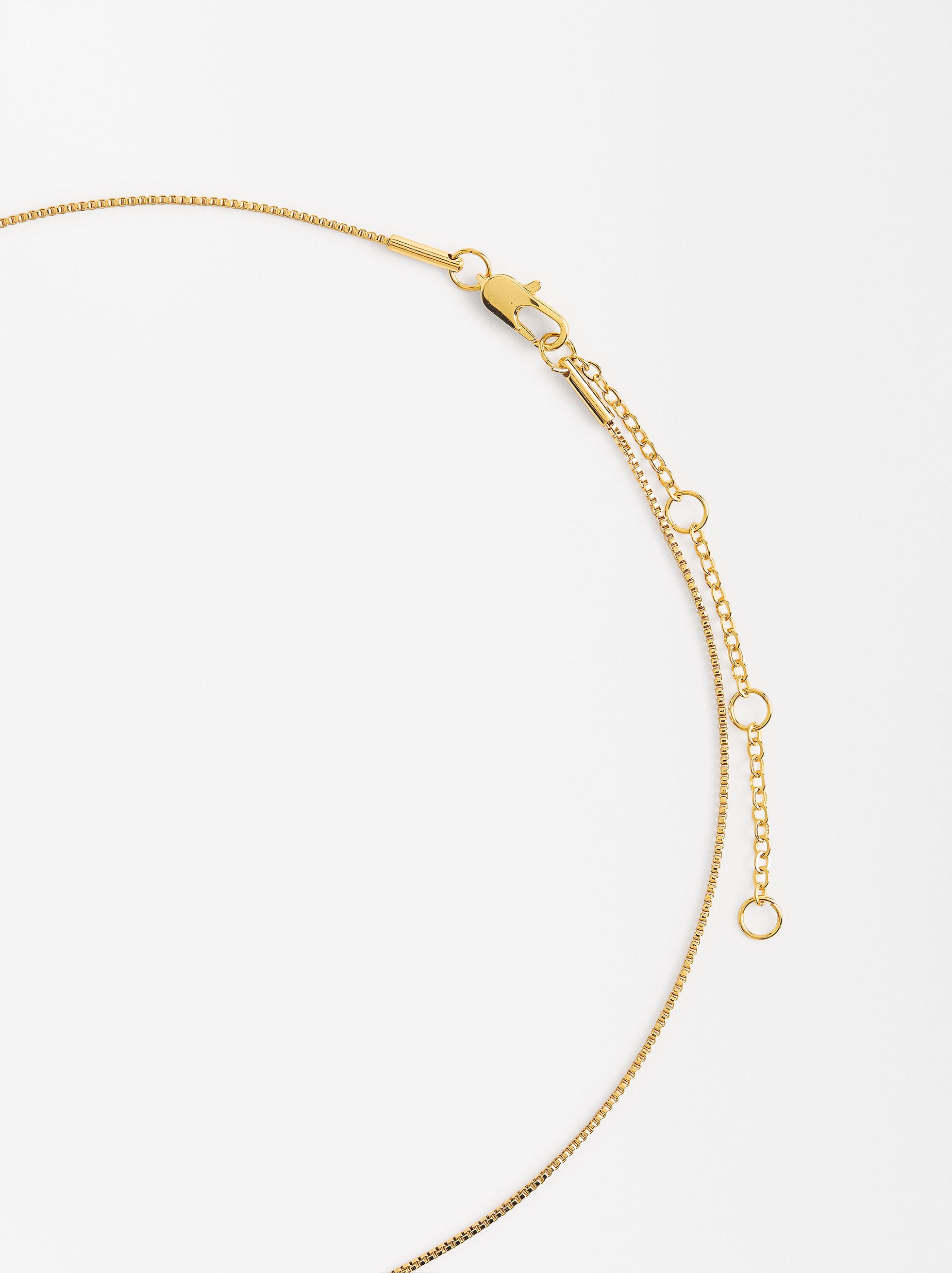 Collar Corto Medalla Ojo Baño Oro 18k