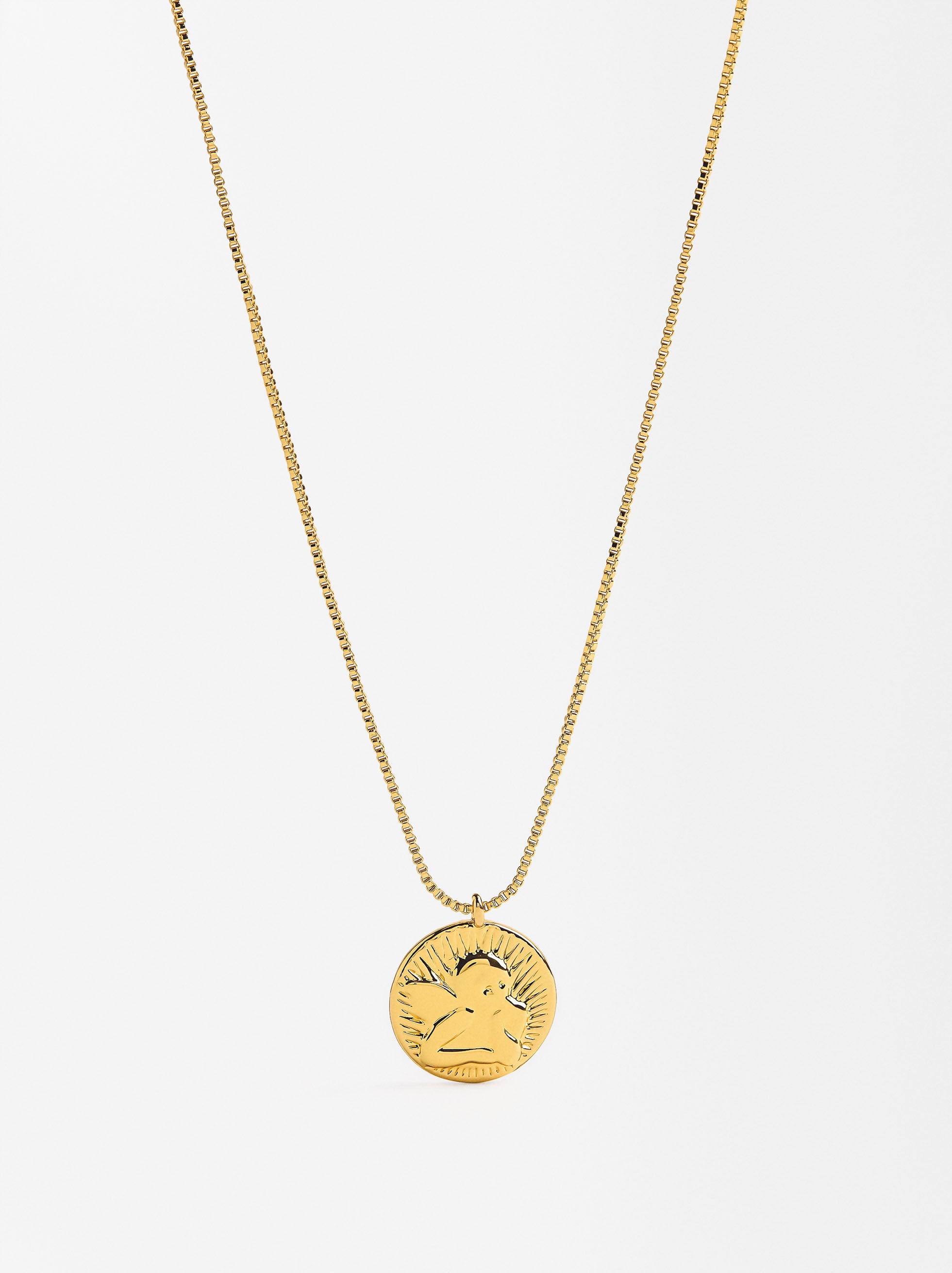 Collar Corto Medalla Ángel Baño Oro 18k