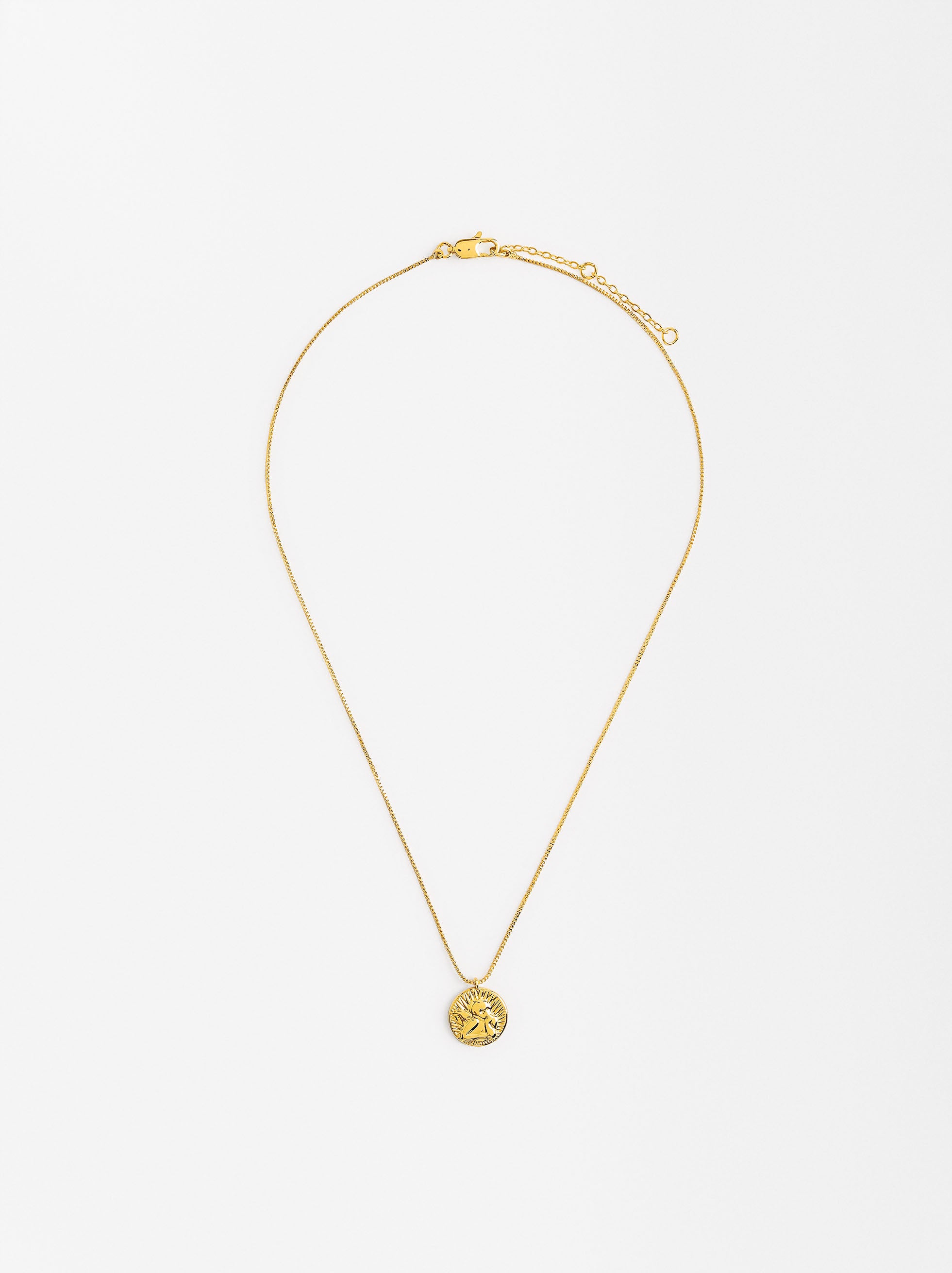 Collar Corto Medalla Ángel Baño Oro 18k
