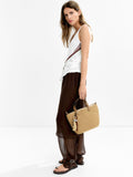 Bolso Tote De Efecto Rafia
