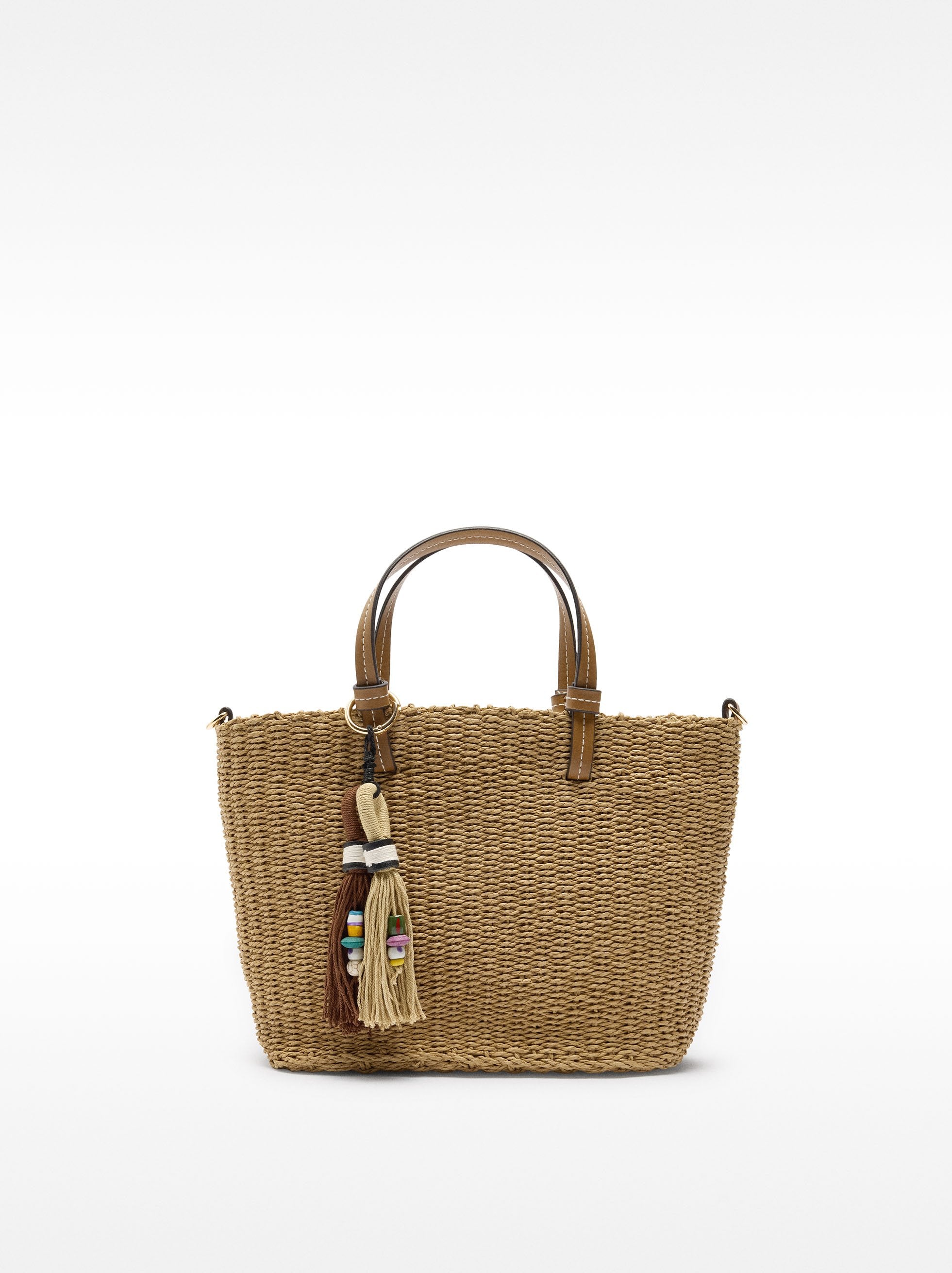 Bolso Tote De Efecto Rafia