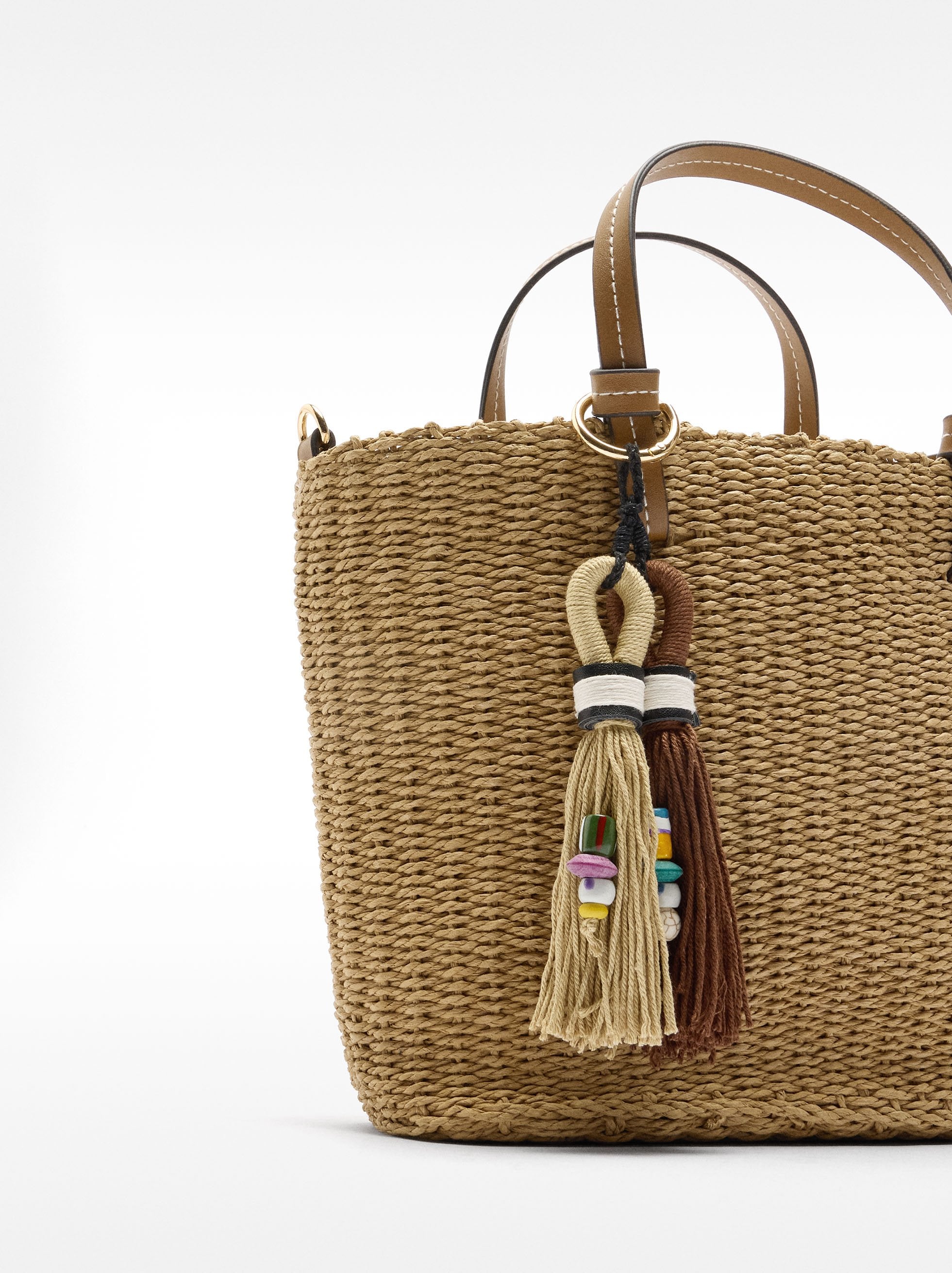 Bolso Tote De Efecto Rafia