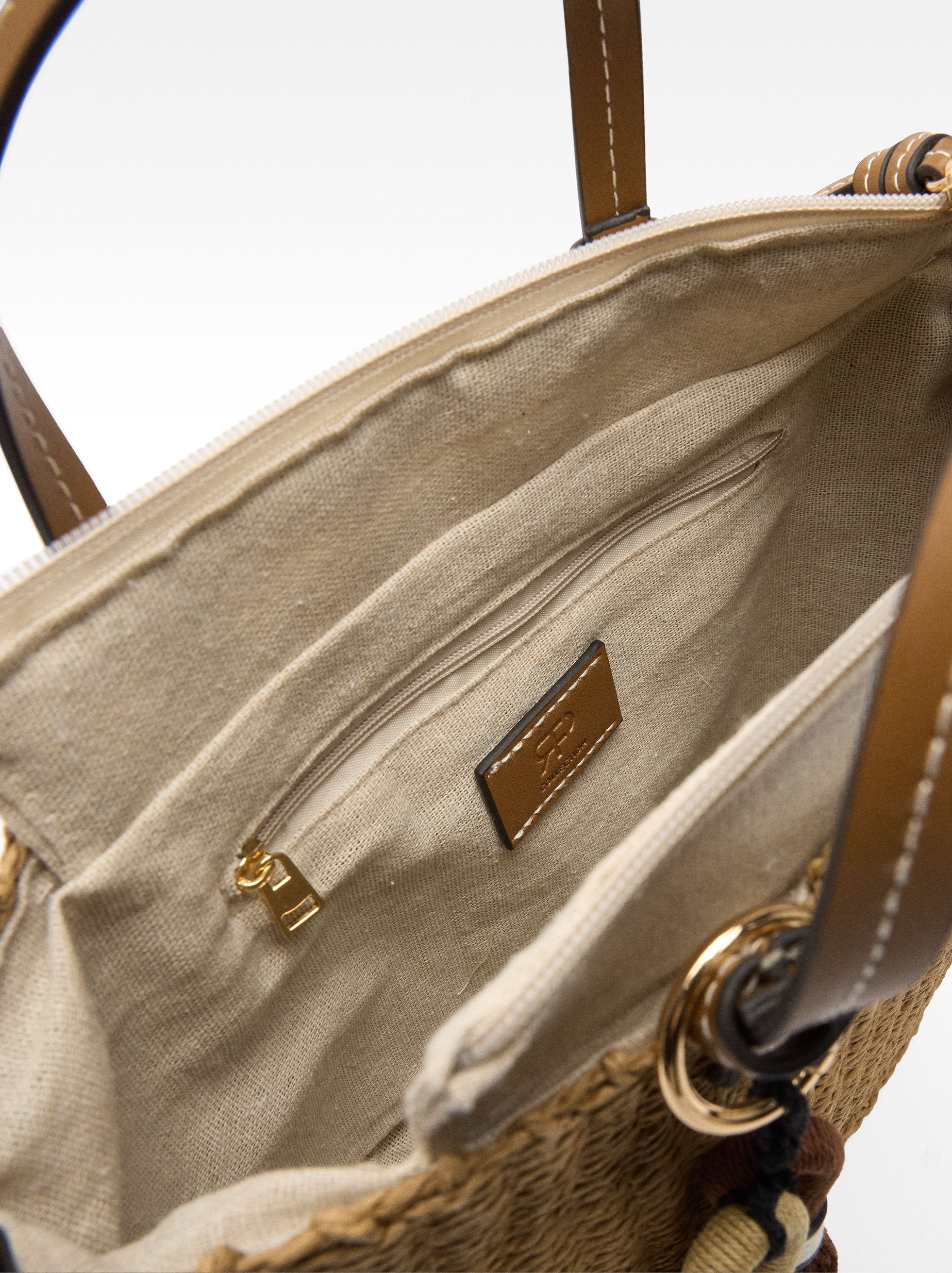 Bolso Tote De Efecto Rafia