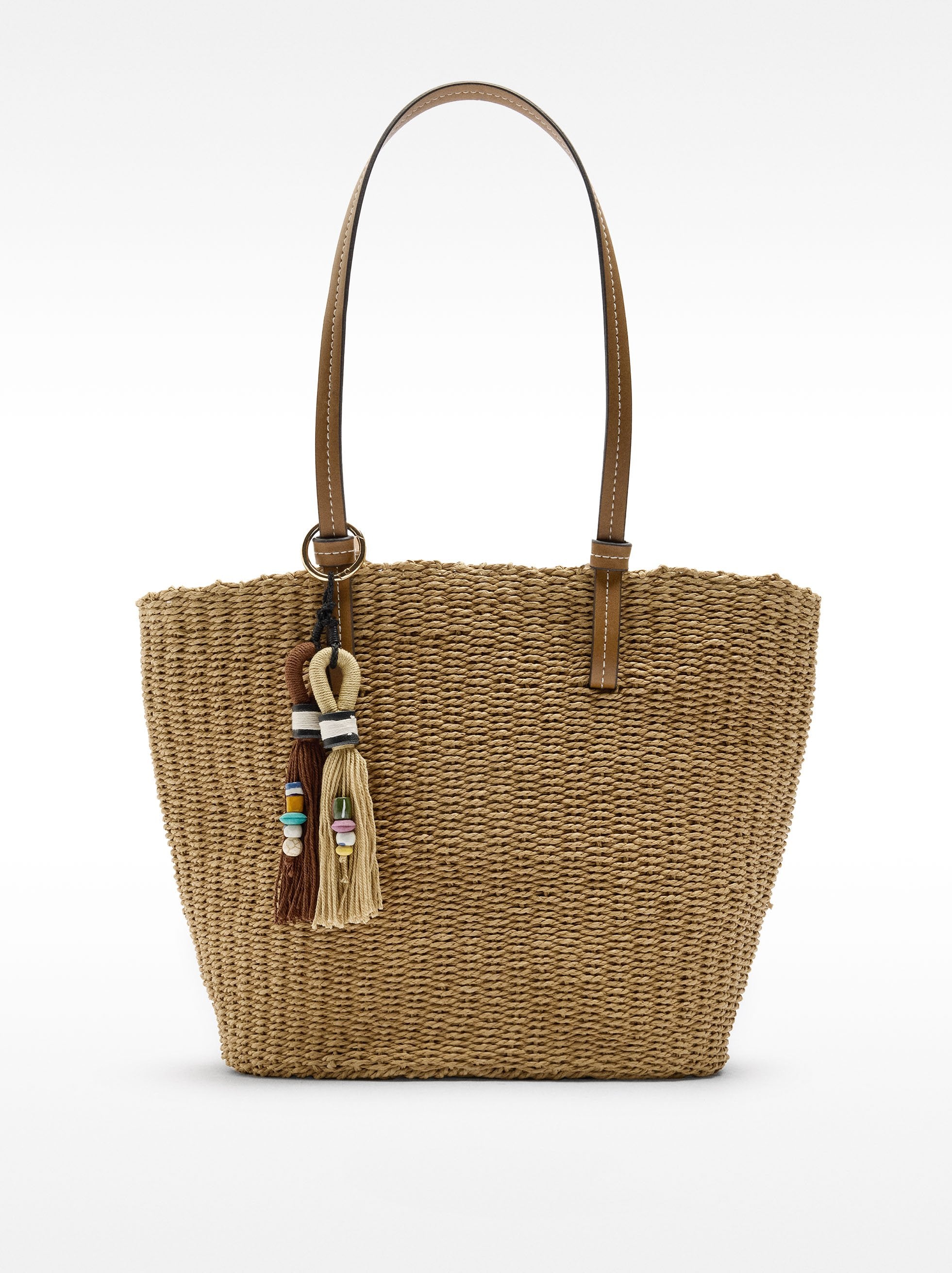 Bolso Hombro Efecto Rafia