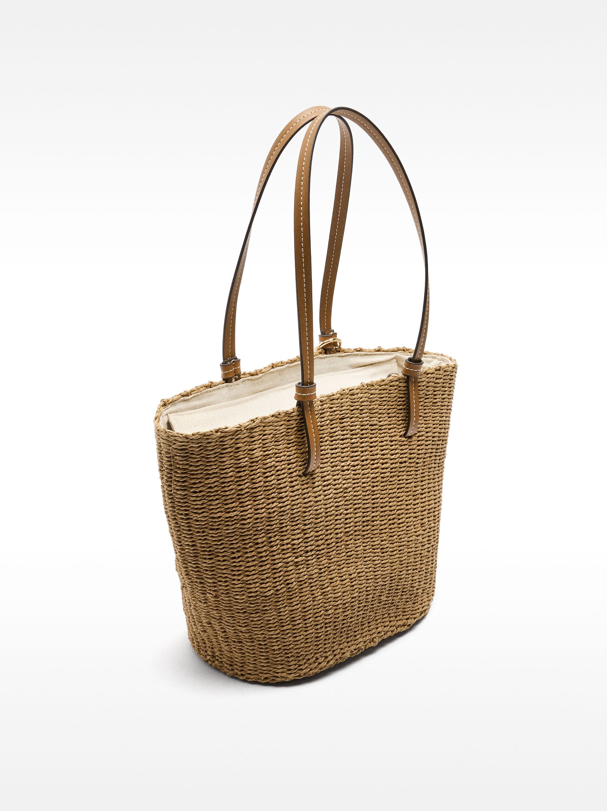 Bolso Hombro Efecto Rafia