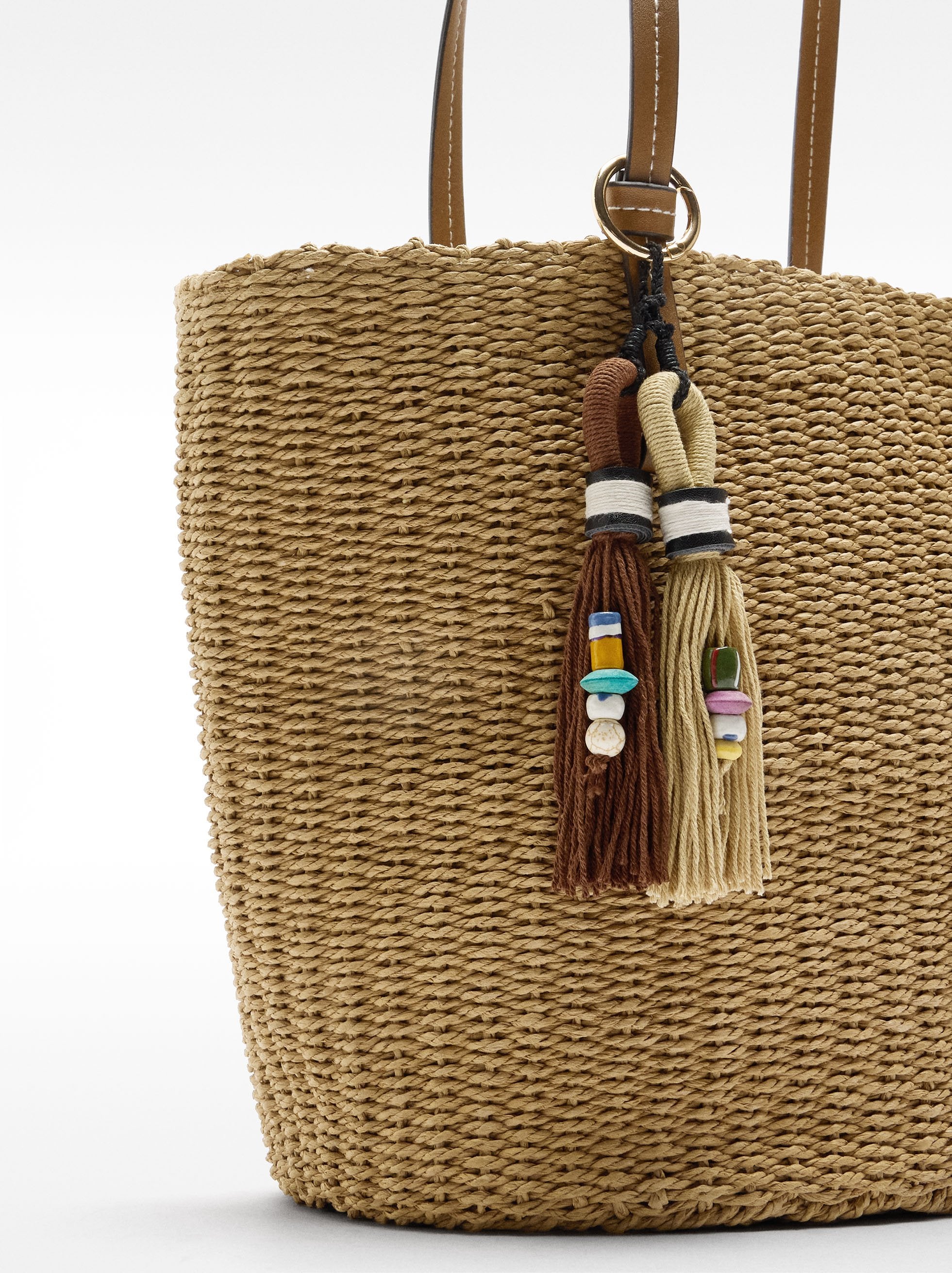 Bolso Hombro Efecto Rafia