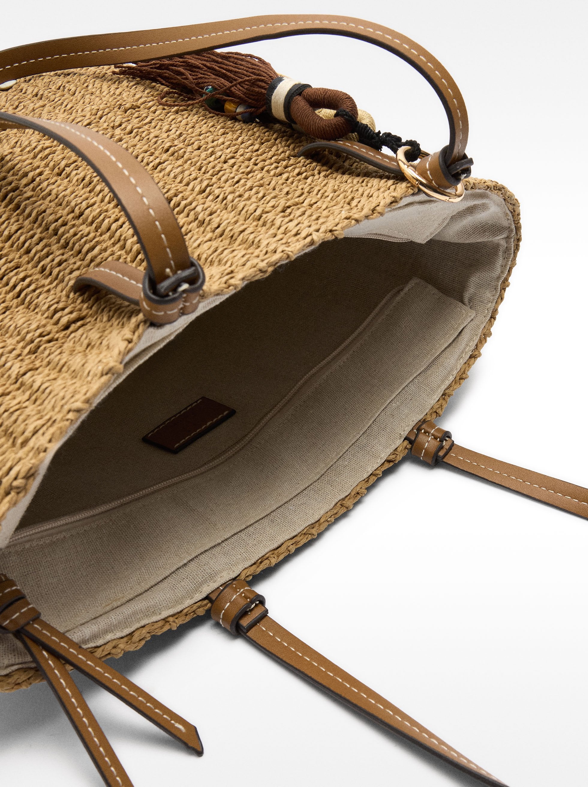 Bolso Hombro Efecto Rafia