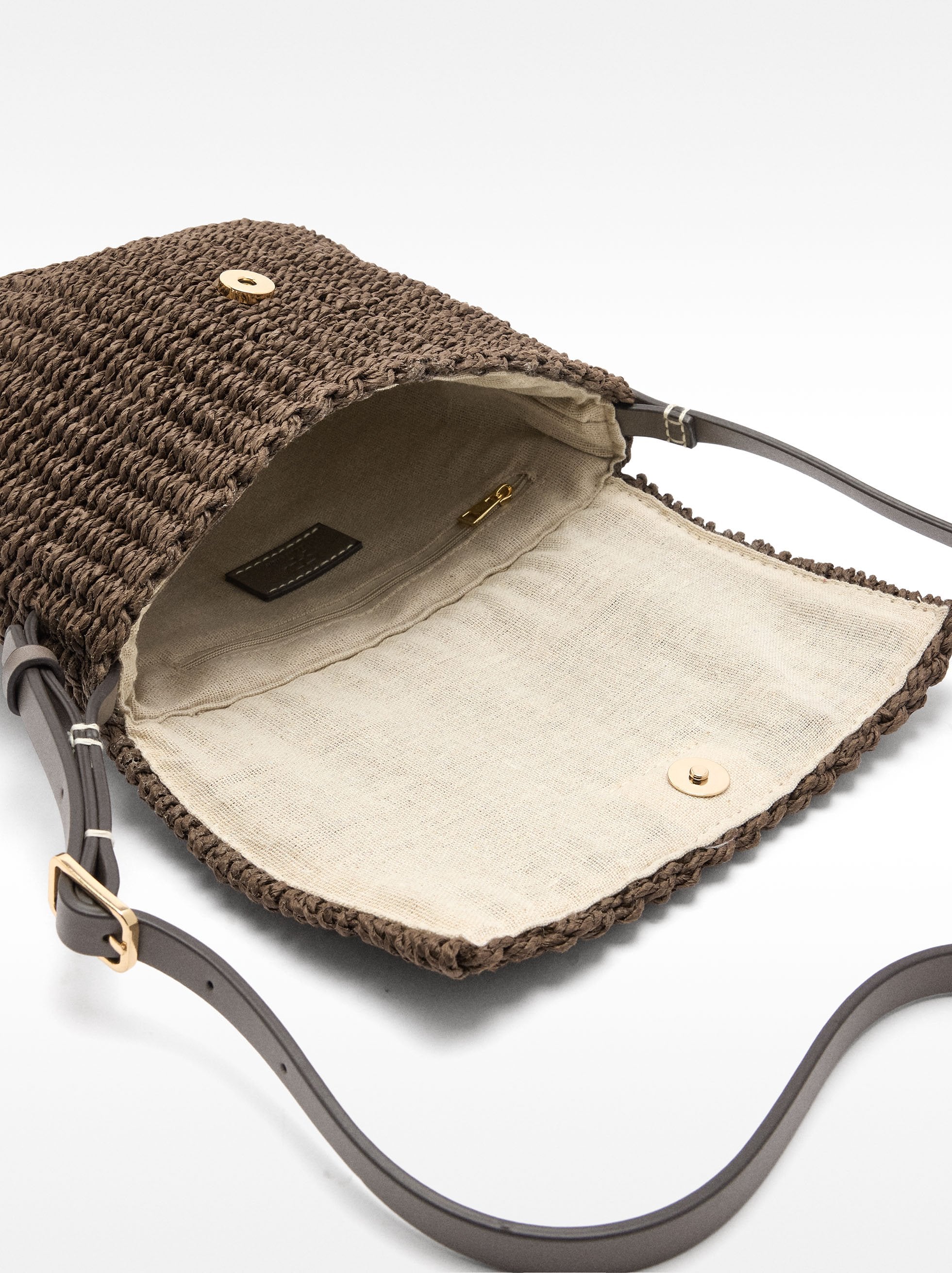 Bolso De Bandolera Efecto Rafia