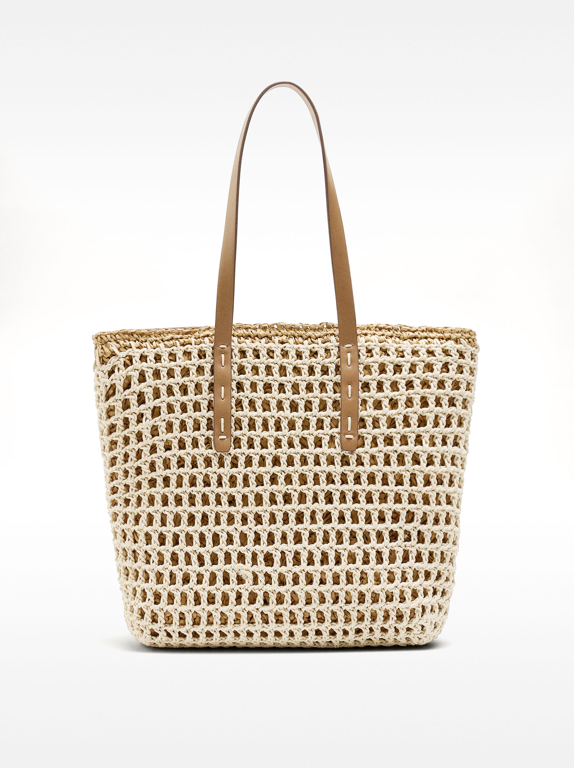 Bolso Shopper Trenzado Con Efecto Rafia